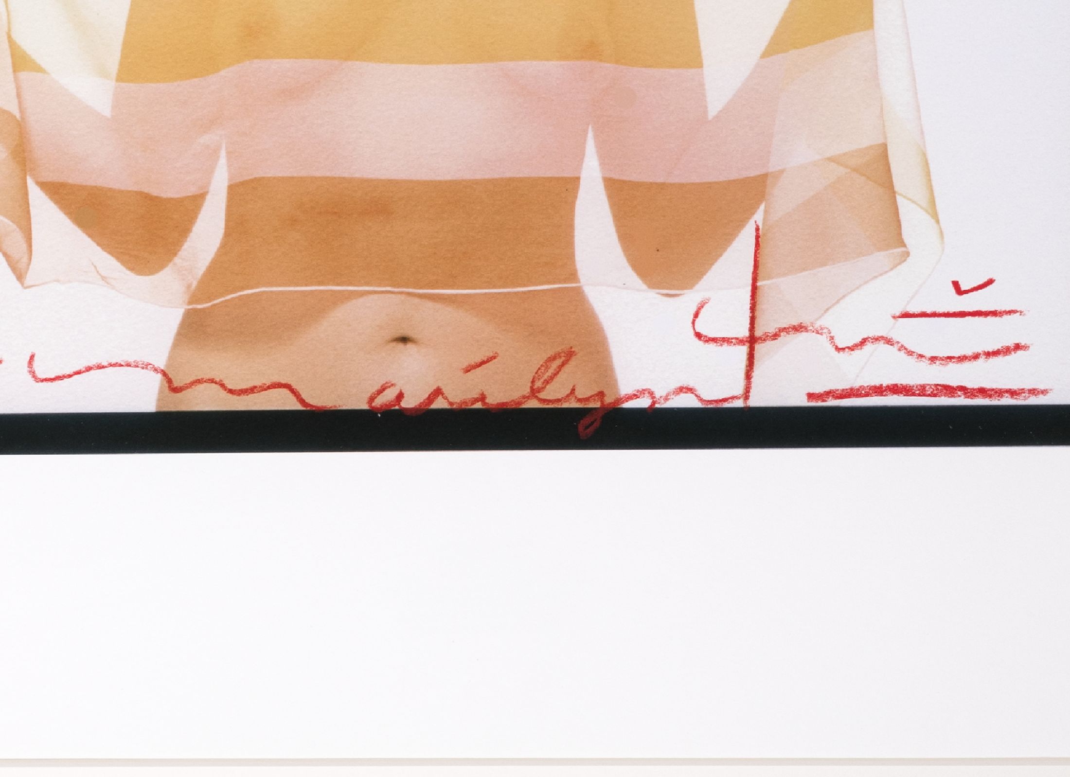 Detail a: Bert Stern, 1926-2013, Fotografie auf dickem, mattem Fotopapier, "Marilyn Striped Scarf", handsign., num. 15/72, verso nochmals handsign., ...