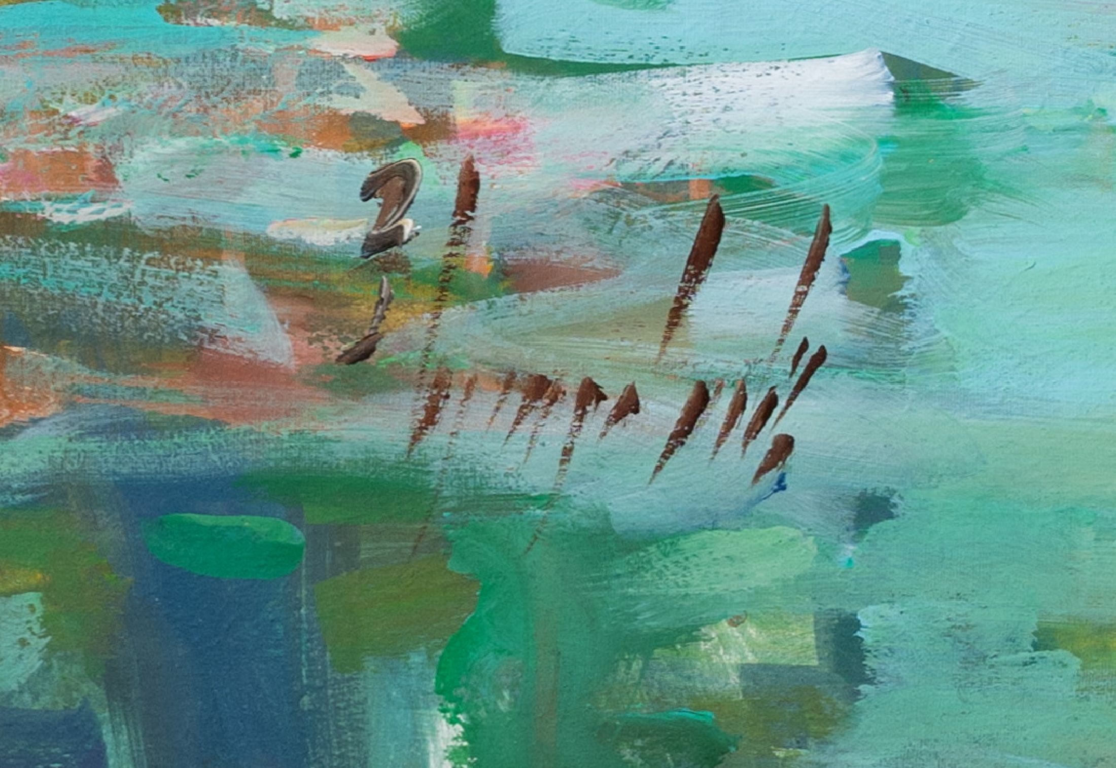 Detail a: Abbas Al Mosawi, geb. 1952, Palmenlandschaft , Öl/Lwd, sign., dat., ca. 100x120cm, Abbas Al Mosawi ist einer der bekanntesten zeitgenössischen ...
