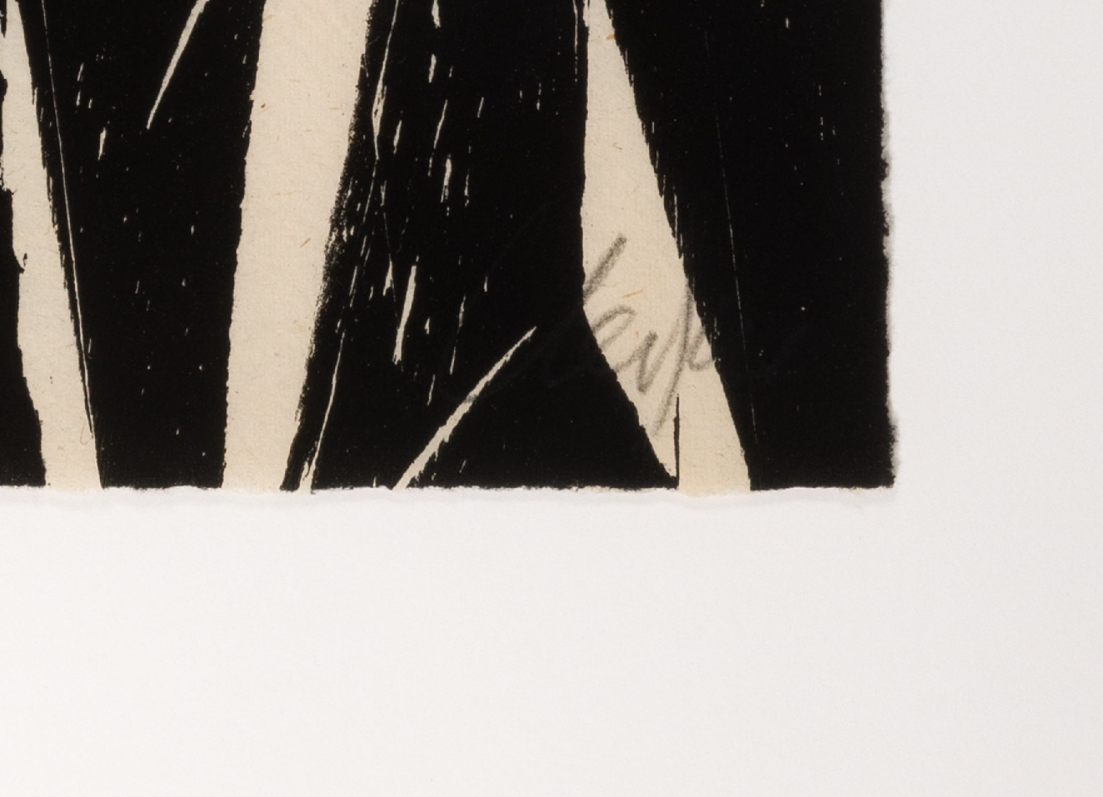 Detail a: Günther Uecker, geb. 1930, Holzschnitt auf feinem Japan-Bütten, handsign., 9/50, mit Trockenstempel, unter Glas gerahmt, Motiv ca. 40x29 cm, gesamt ...
