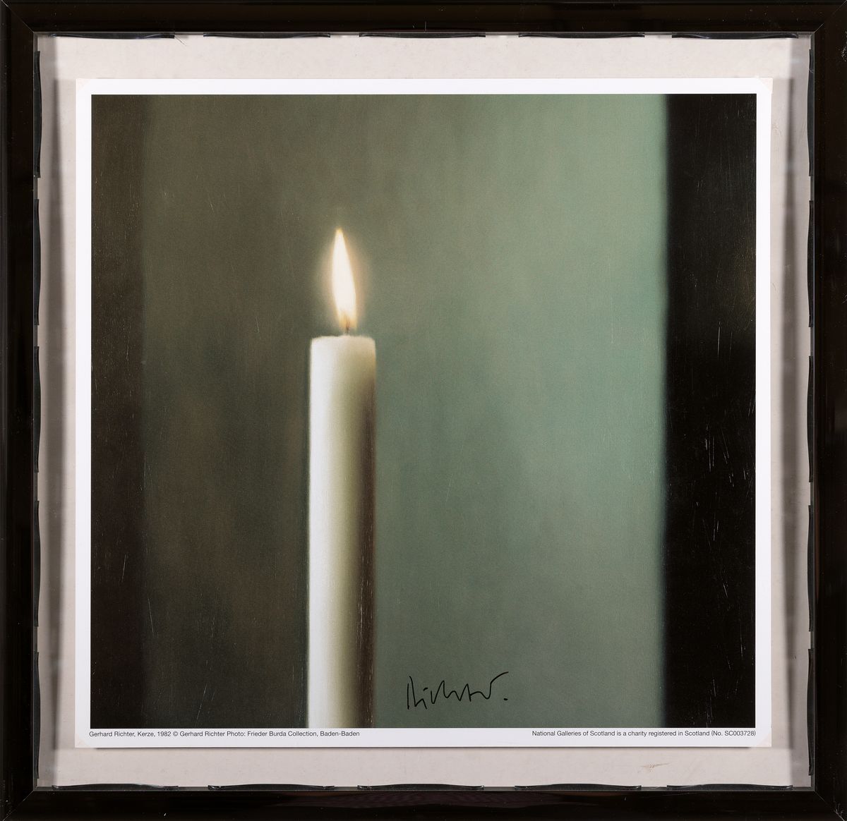 Detail k: Gerhard Richter, geb. 1932, Offsetlithografie, "Kerze", handsign., zwischen doppelt gerahmten Plexiglas, Motiv ca. 47x47 cm, gesamt ca, ...
