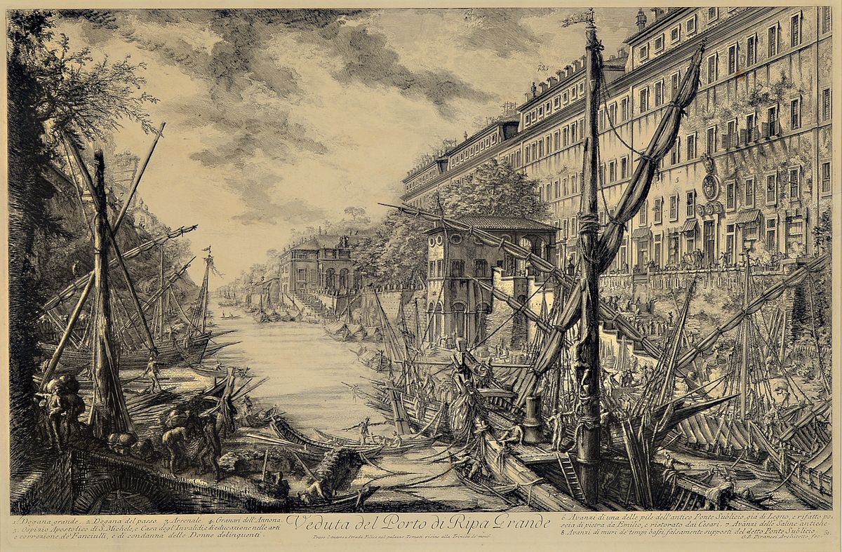 Detail a: Giovanni Battista Piranesi (1720-1778): 2 Radierungen aus der Folge "Vedute di Roma", 19.Jh., Vedut del Romano. Campidoglio con Scalinata ...