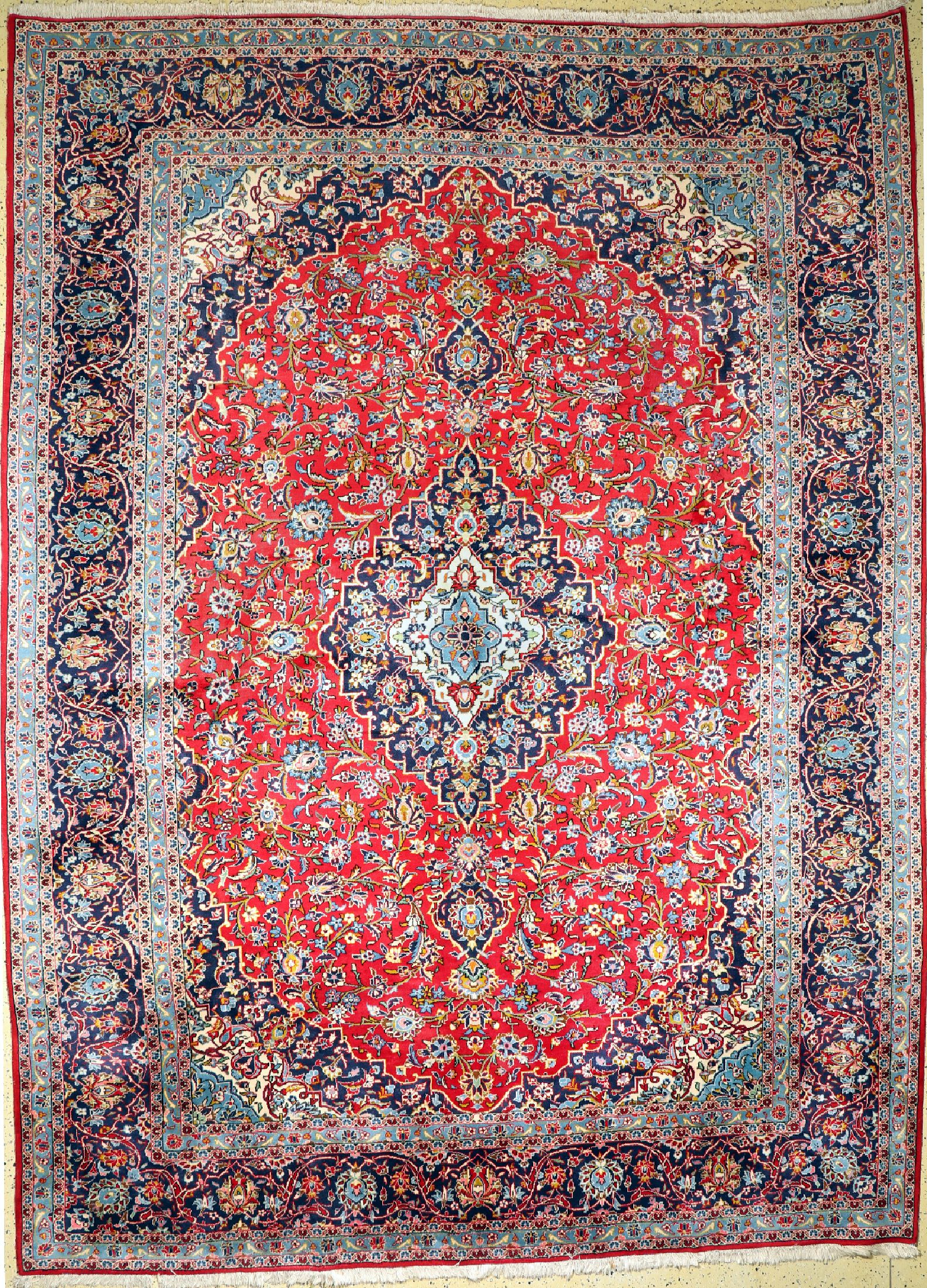Keschan, Persien, ca. 50 Jahre, Wolle auf Baumwolle, ca. 407 x 300 cm, EHZ: 1-2