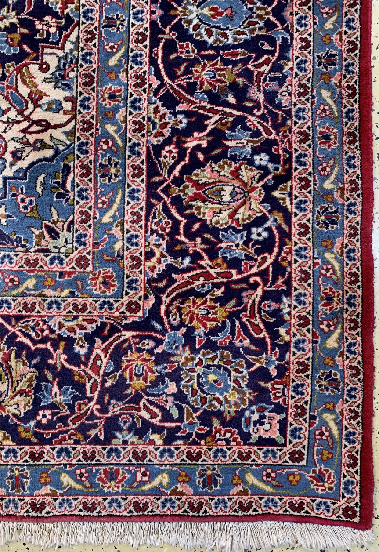 Detail a: Keschan, Persien, ca. 50 Jahre, Wolle auf Baumwolle, ca. 407 x 300 cm, EHZ: 1-2