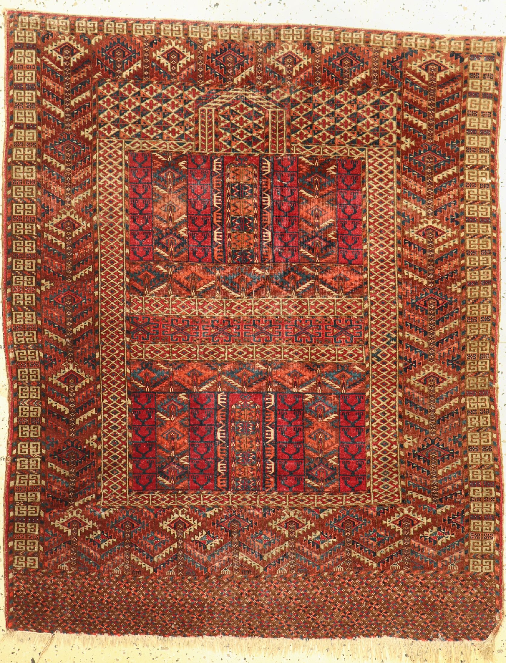 Yumod Engsi antik, Turkmenistan, um 1900, Wolle auf Wolle, ca. 160 x 130 cm, EHZ: 3