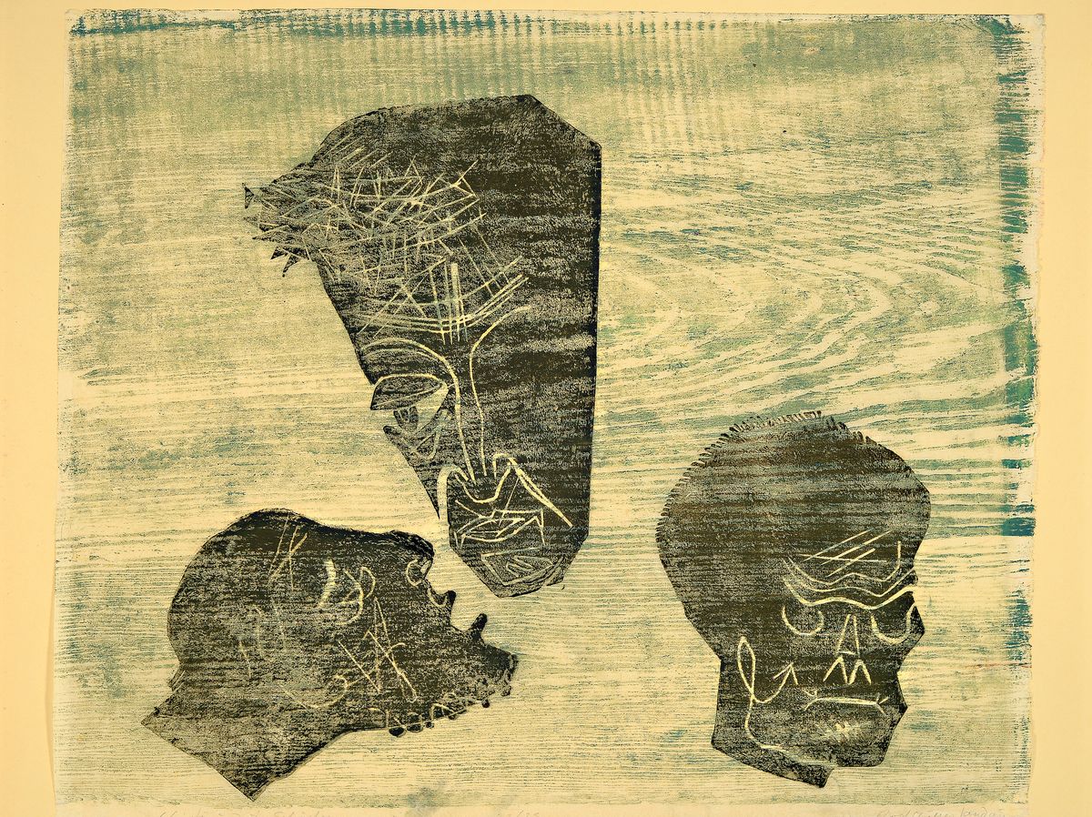 Rolf Müller-Landau, 1903-1956 Bad Bergzabern , 3 Holzschnitte, "Christus und die Schächer", "So gehe dieser Kelch von mir" und ...