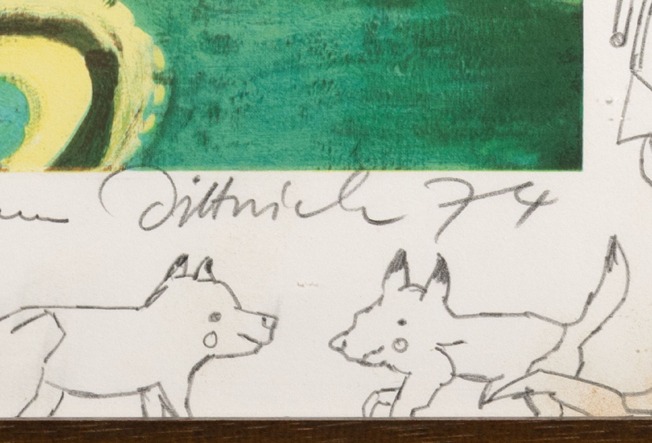 Detail a: Simon Dietrich, geb. 1940, 2 Lithographien, je mit persönlicher Widmung und Handzeichnungen: "Miß Marble", E.A., signiert und datiert ...