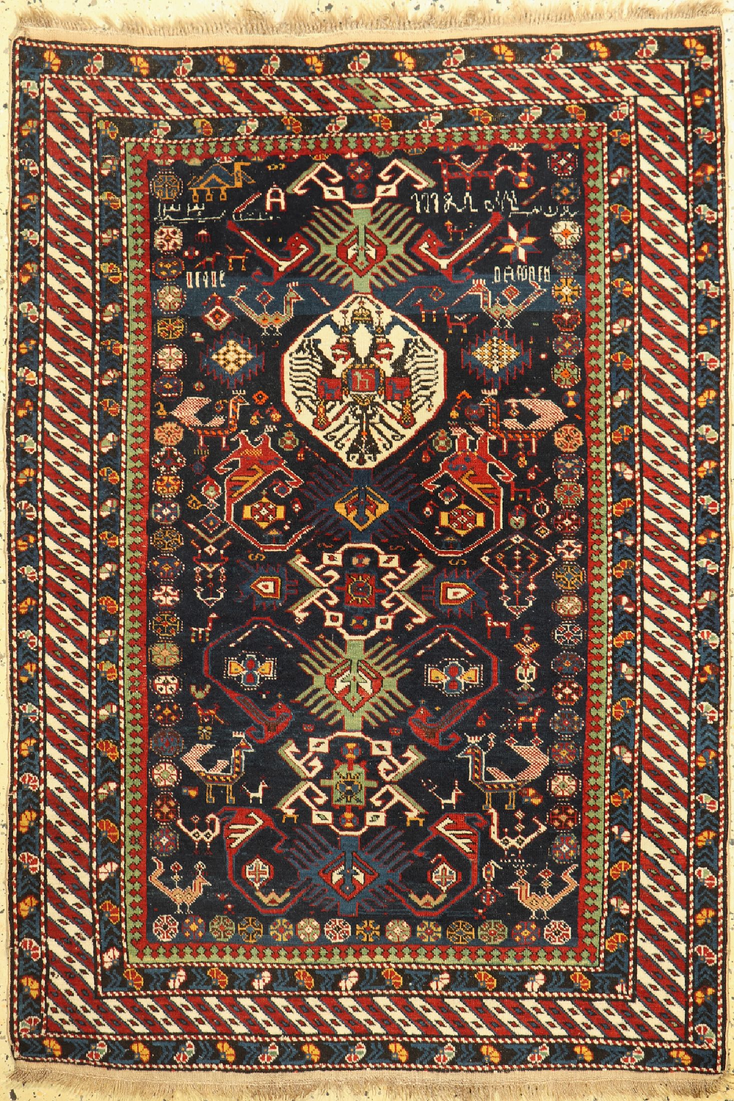 Antiker Schirwan, Kaukasus, datiert 1330(1909), Wolle auf Wolle, ca. 162 x 115 cm,EHZ: 2