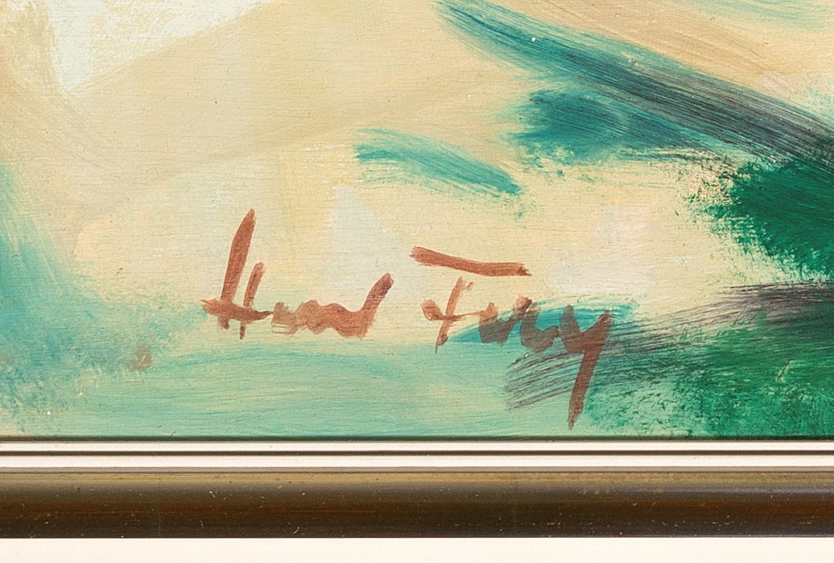 Detail a: Hanns Fay, 1888 Frankenthal-1957 Neustadt an der Weinstraße, Blumenstillleben mit Tulpen und Flieder, Öl/Holz, links unten signiert, ca. 98x78cm, ...