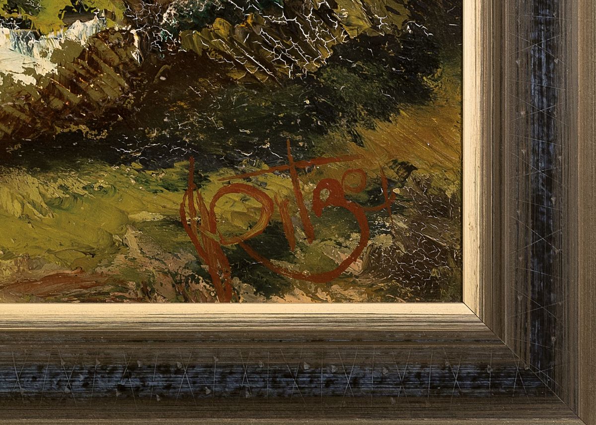 Detail a: Karl Philipp Spitzer, 1887-1954 Speyer, Blick über den Rhein auf dem Dom zu Speyer, Öl/Hartfaser, rechts unten signiert, ca. 80x 100cm, R. ca. ...