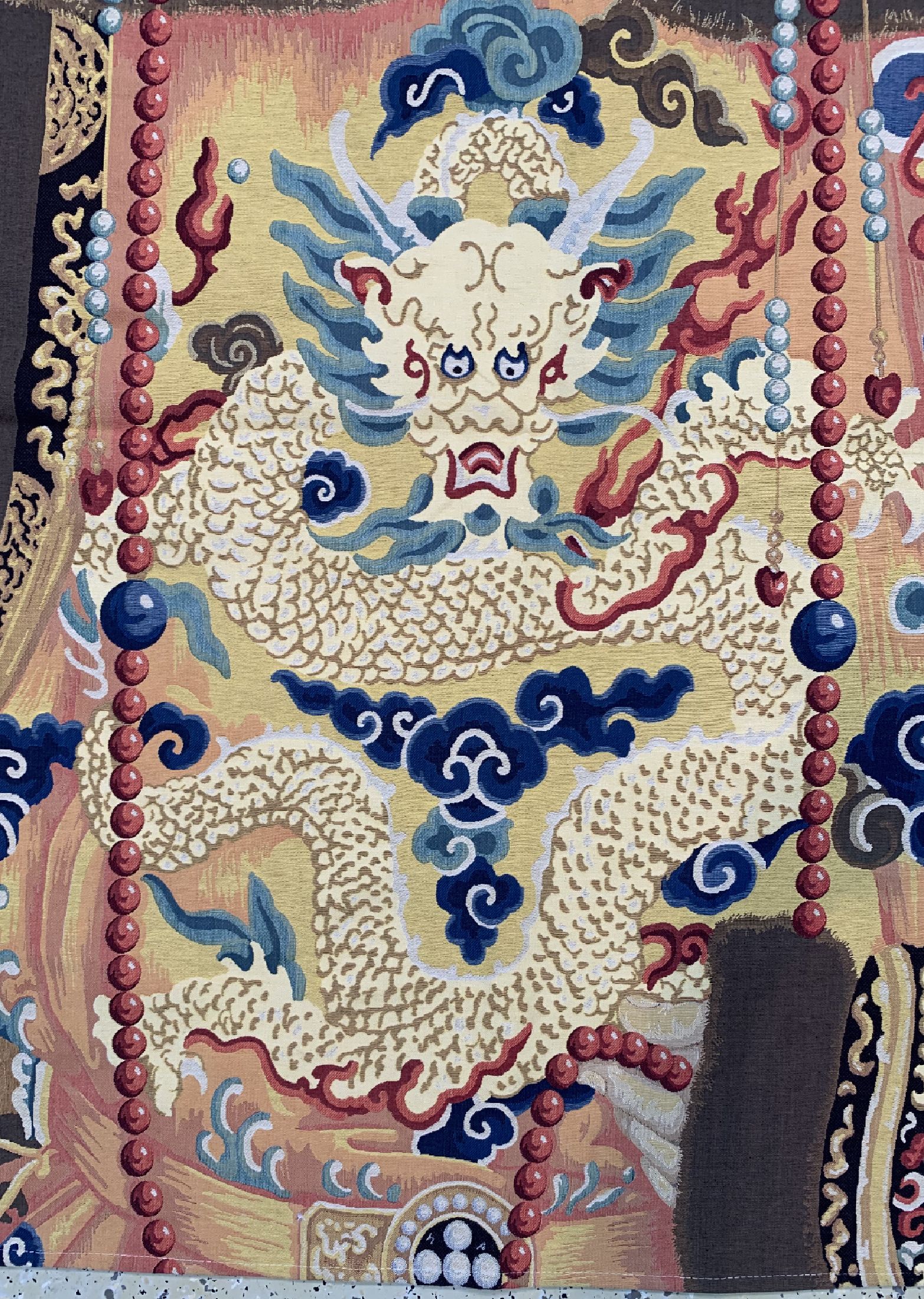 Detail a: Ahnenbild, maschinen gewebt, England, ca. 40 Jahre, Baumwolle, ca. 300 x 140 cm, EHZ: 1