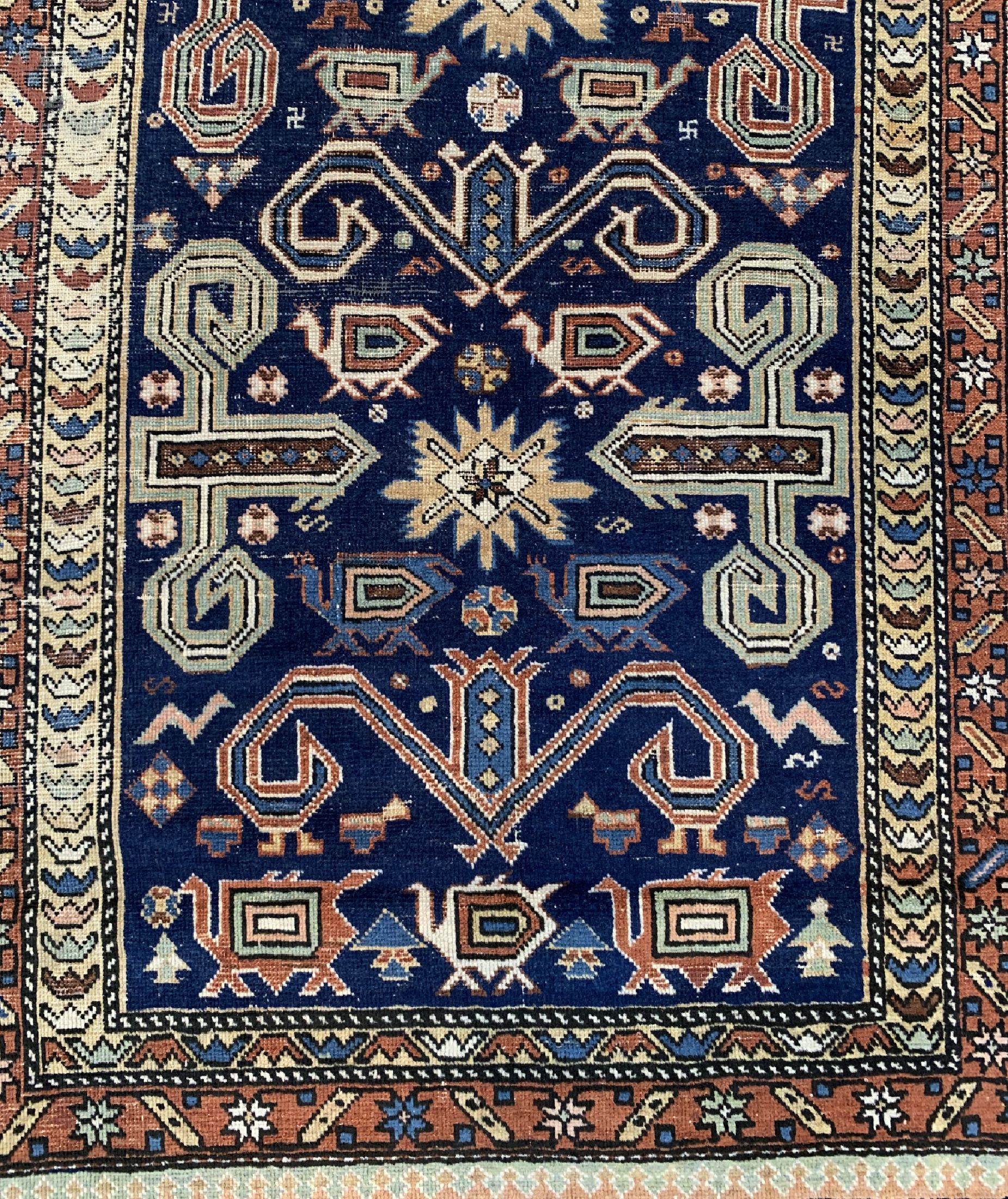 Detail b: Antiker Kazak"Perpedil", Kaukasus, 19.Jhd, Wolle auf Wolle, ca. 166 x 120 cm, EHZ: 3