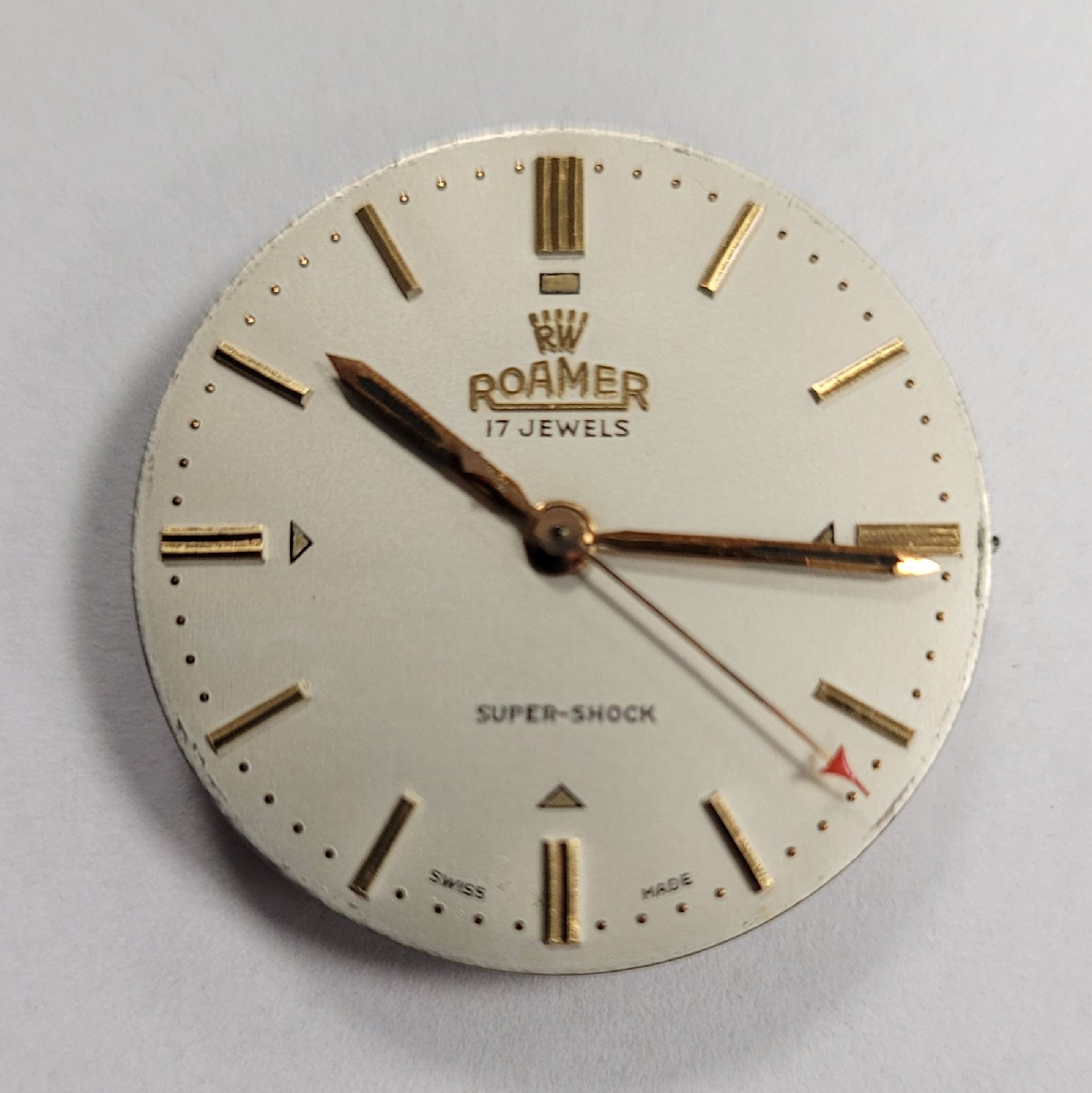 Detail f: ROAMER Herrenarmbanduhr mit original Etui und Verkaufsprospekt, Schweiz um 1960, Patent- Nr. 305 467/305 776, Handaufzug, Monocoque- Geh., Oberteil ...
