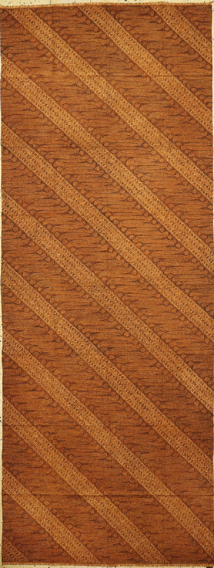Solo Parang Batik, Java, um 1960, Baumwolle, EHZ: 2, nach Entwurf eines höfisc hen Motivs, ca. 273 x 104 cm.