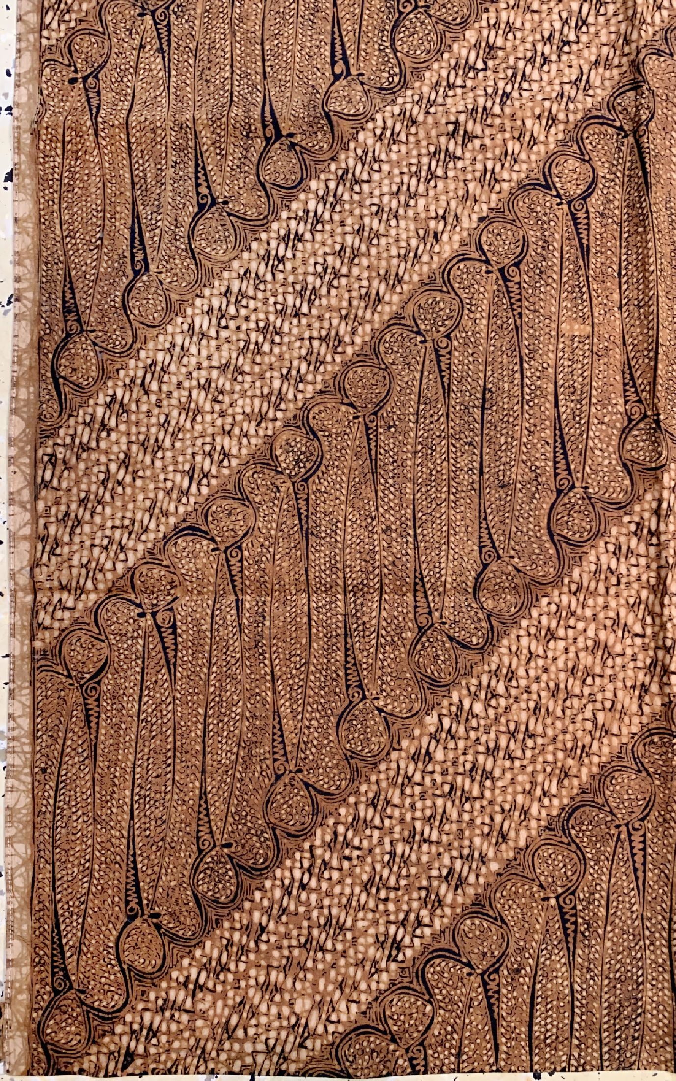 Detail a: Solo Parang Batik, Java, um 1960, Baumwolle, EHZ: 2, nach Entwurf eines höfisc hen Motivs, ca. 273 x 104 cm.