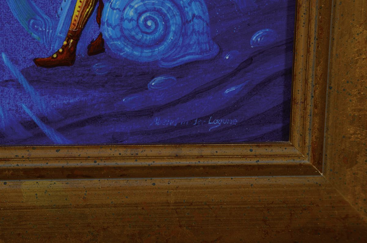 Detail a: Werner Holz, 1948 Grünstadt-1991 Ludwigshafen , "Abend in der Lagune", 1987/88, signiert und betitelt, Öl/Platte, Komposition des ...