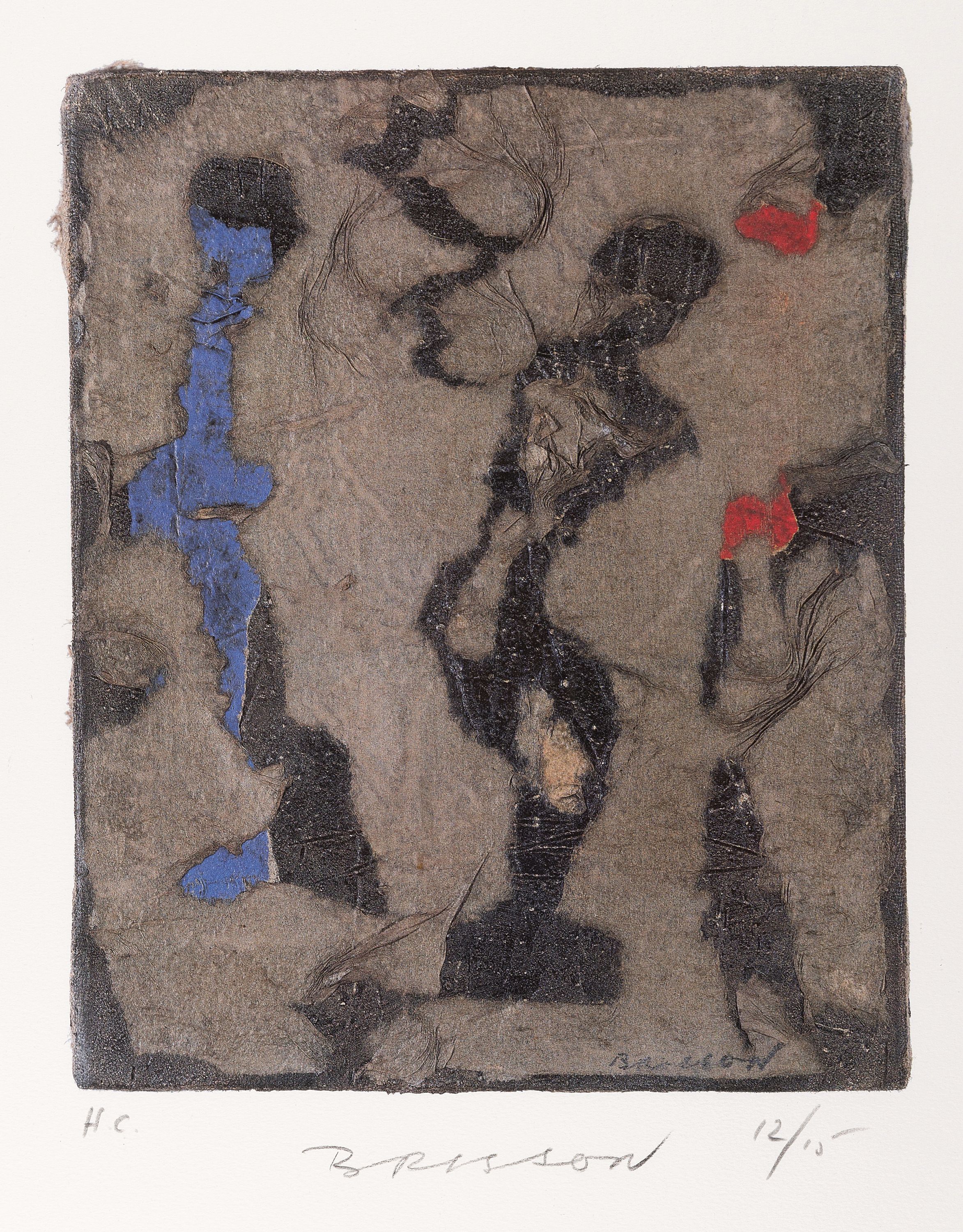 Pierre Marie Brisson, geb. 1955, Offset -Lithographie, "Antibes", 1991, Ed. 12/15 Horsde commerce, handsigniert, unter Glas gerahmt 63x44 cm