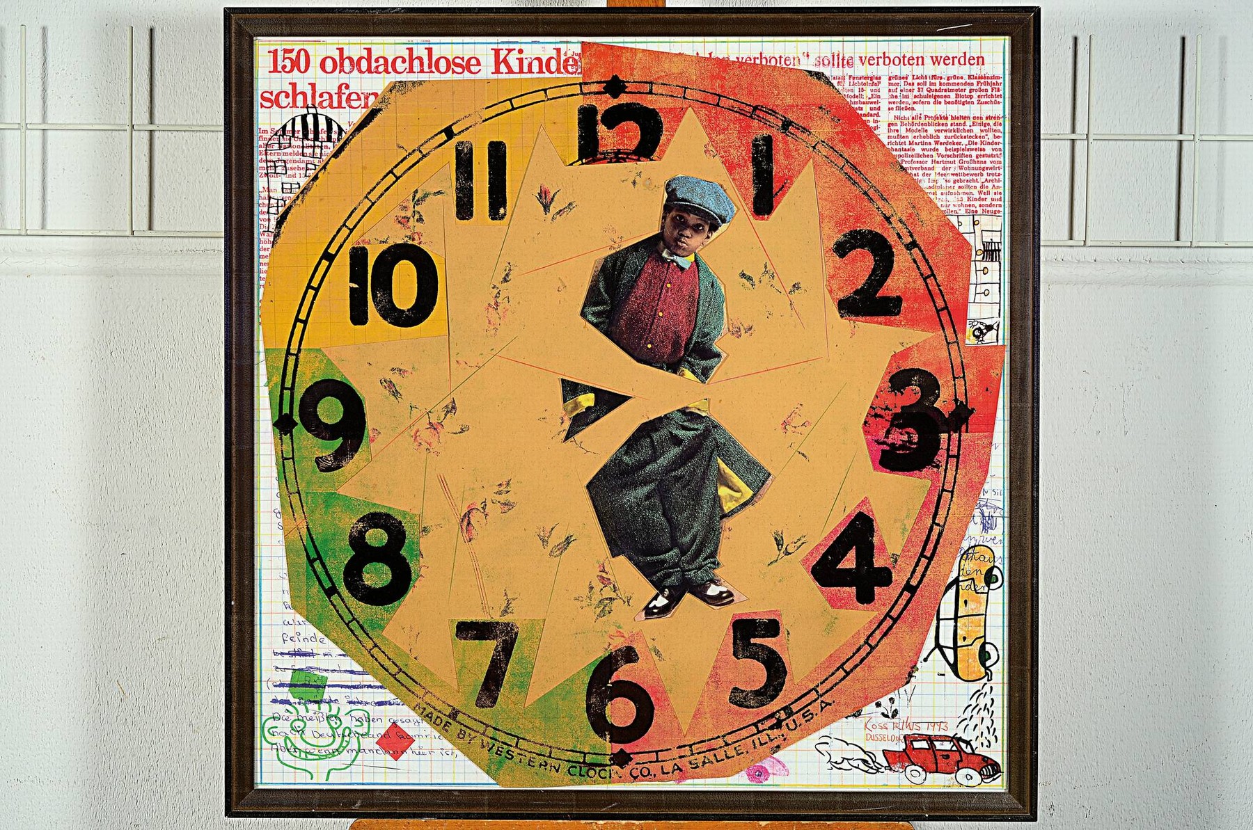 Detail k: Ross Feltus, 1939 Kalifornien - 2003 Miami, Collage, 1995, signiert und datiert, unter Glas gerahmt, 70x70 cm