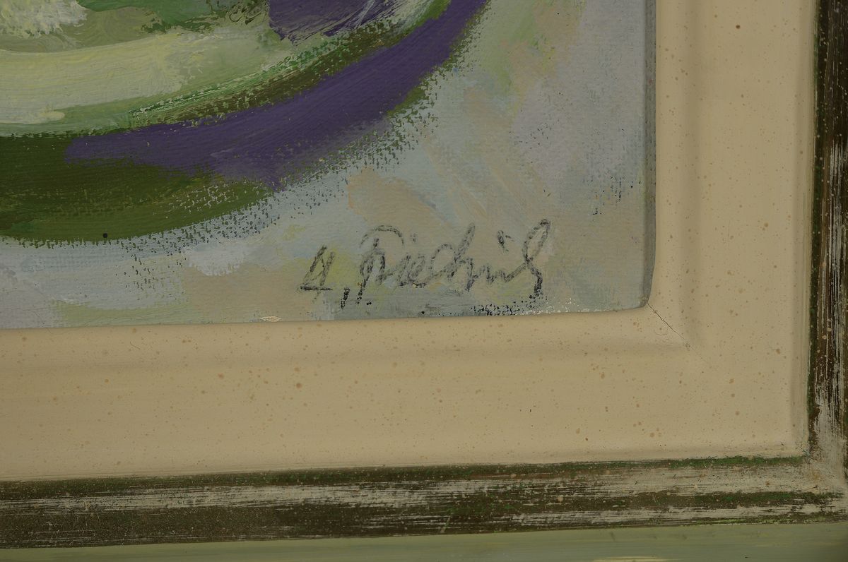 Detail a: Heinz Friedrich, 1924-2018 Schwetzingen, Studium an der Akademie Karlsruhe bei Laible und Schnarrenberger, hier: Stillleben mit Kaffeetasse und ...