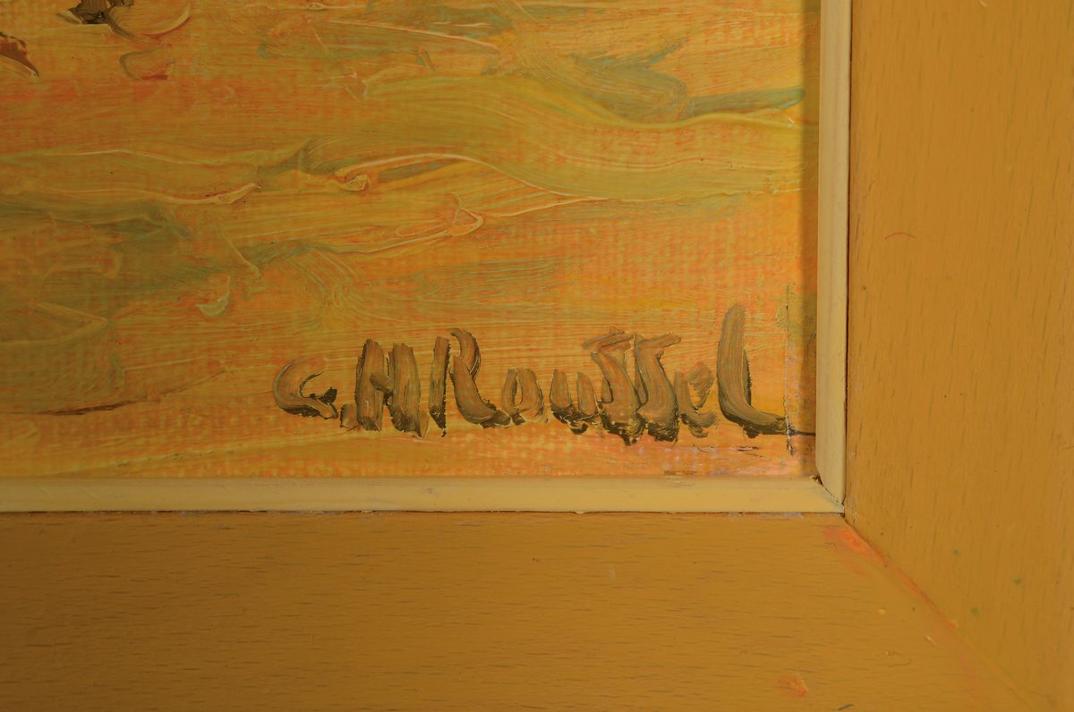 Detail a: C.H. Roussel, 20.Jh., Strandszene, signiert, Öl/Lwd, Rahmen, 47x63 cm