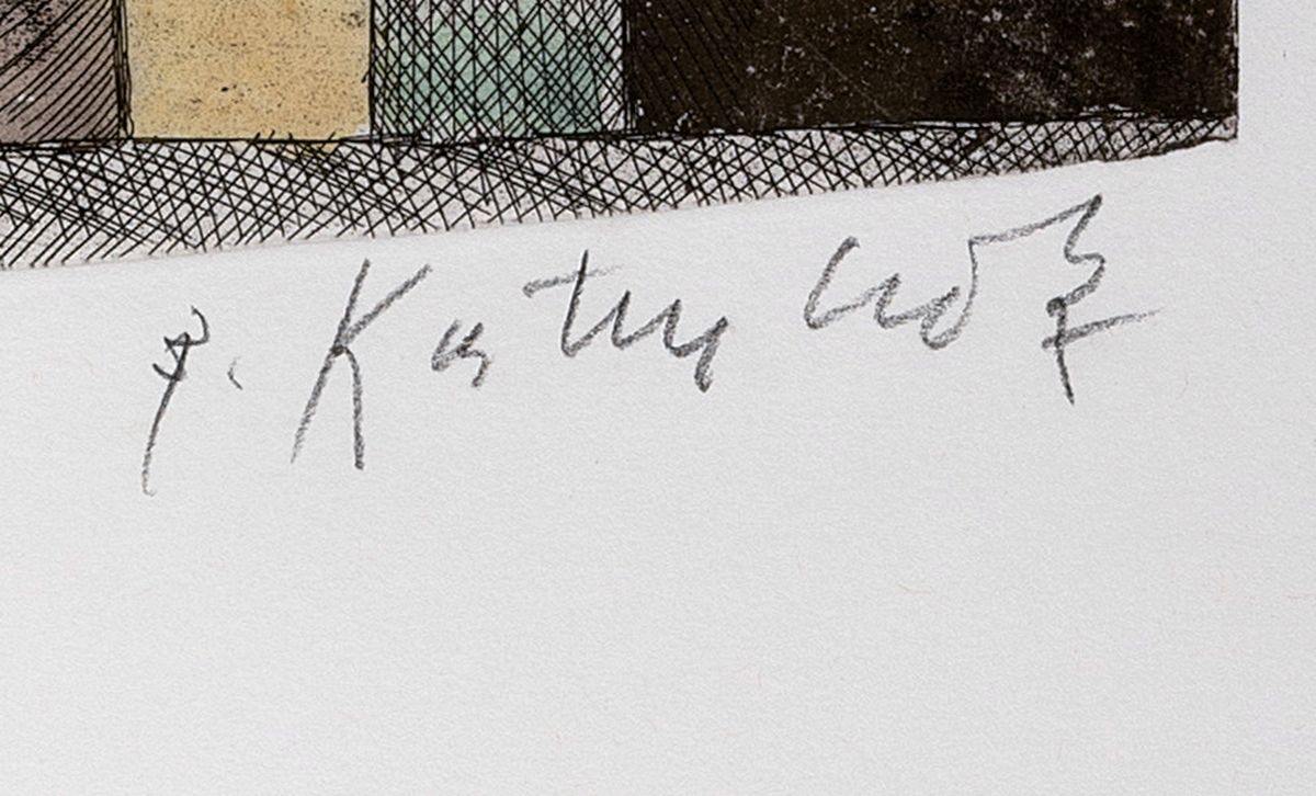 Detail a: Bernd Kastenholz, geb. 1949 Speyer, Studium an der Akademie Stuttgart, hier: Stadttheater, Farbradierung, betitelt, handsign. und num. 17/40, ca. ...