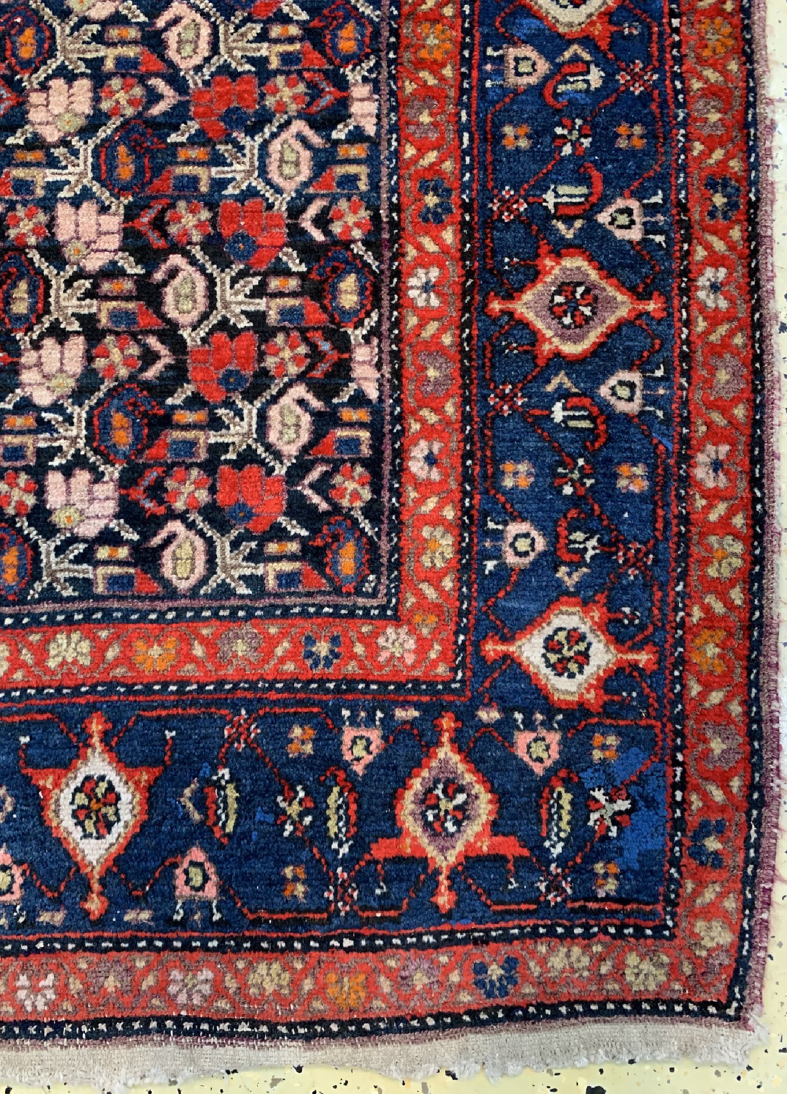 Detail a: Antiker Nahawand, Persien, um 1910, Wolle auf Baumwolle, ca. 220 x 135 cm, EHZ: 2-3