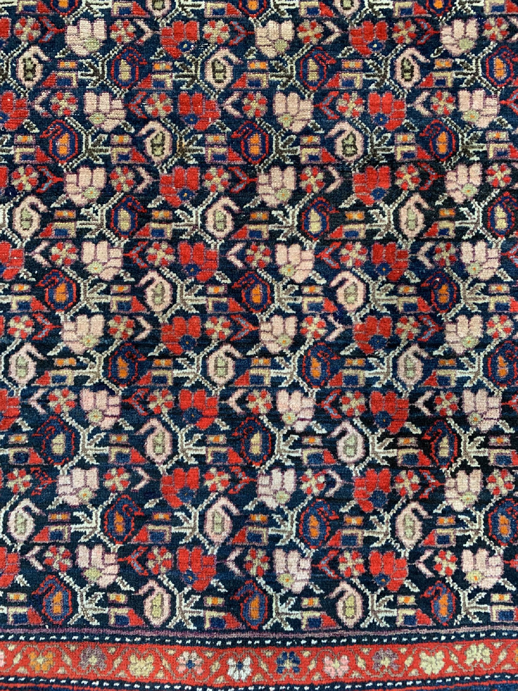 Detail b: Antiker Nahawand, Persien, um 1910, Wolle auf Baumwolle, ca. 220 x 135 cm, EHZ: 2-3