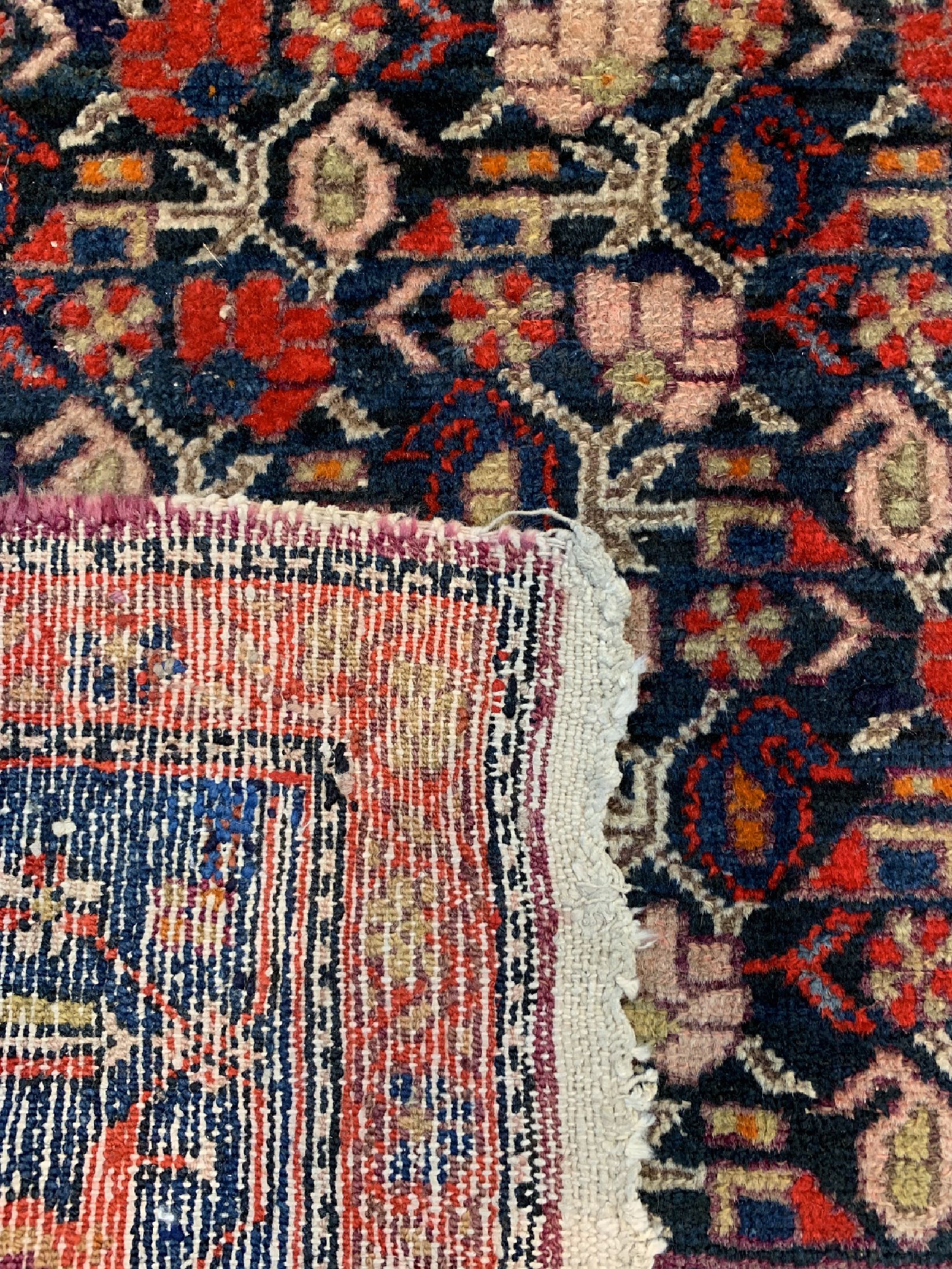 Detail d: Antiker Nahawand, Persien, um 1910, Wolle auf Baumwolle, ca. 220 x 135 cm, EHZ: 2-3