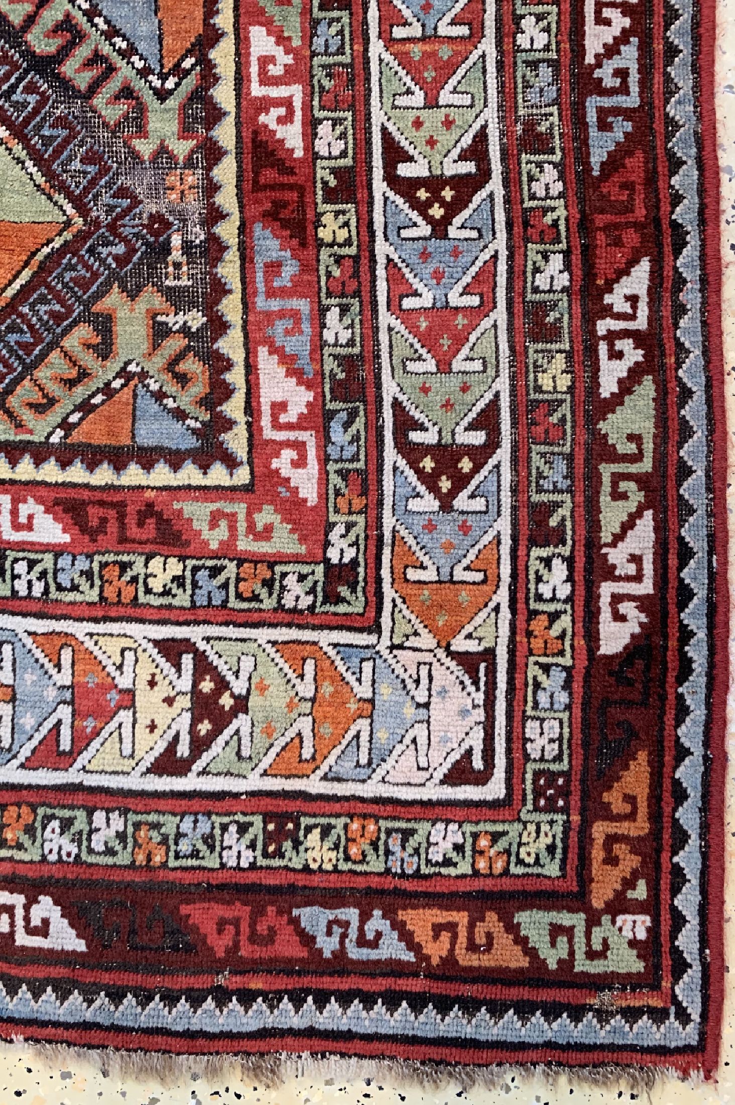 Detail a: Antiker Kazak, Persien, um 1900, Wolle auf Wolle, ca. 233 x 106 cm, EHZ: 3