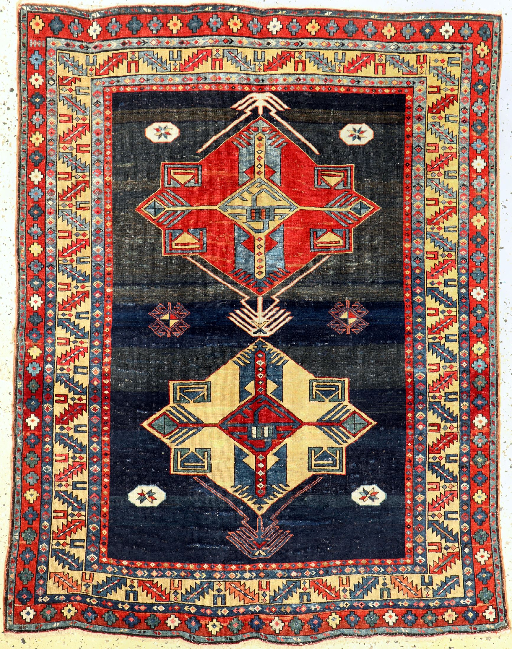 Antiker Kazak, Kaukasus, 19.Jhd, Wolle auf Wolle, ca. 165 x 125 cm, EHZ: 3