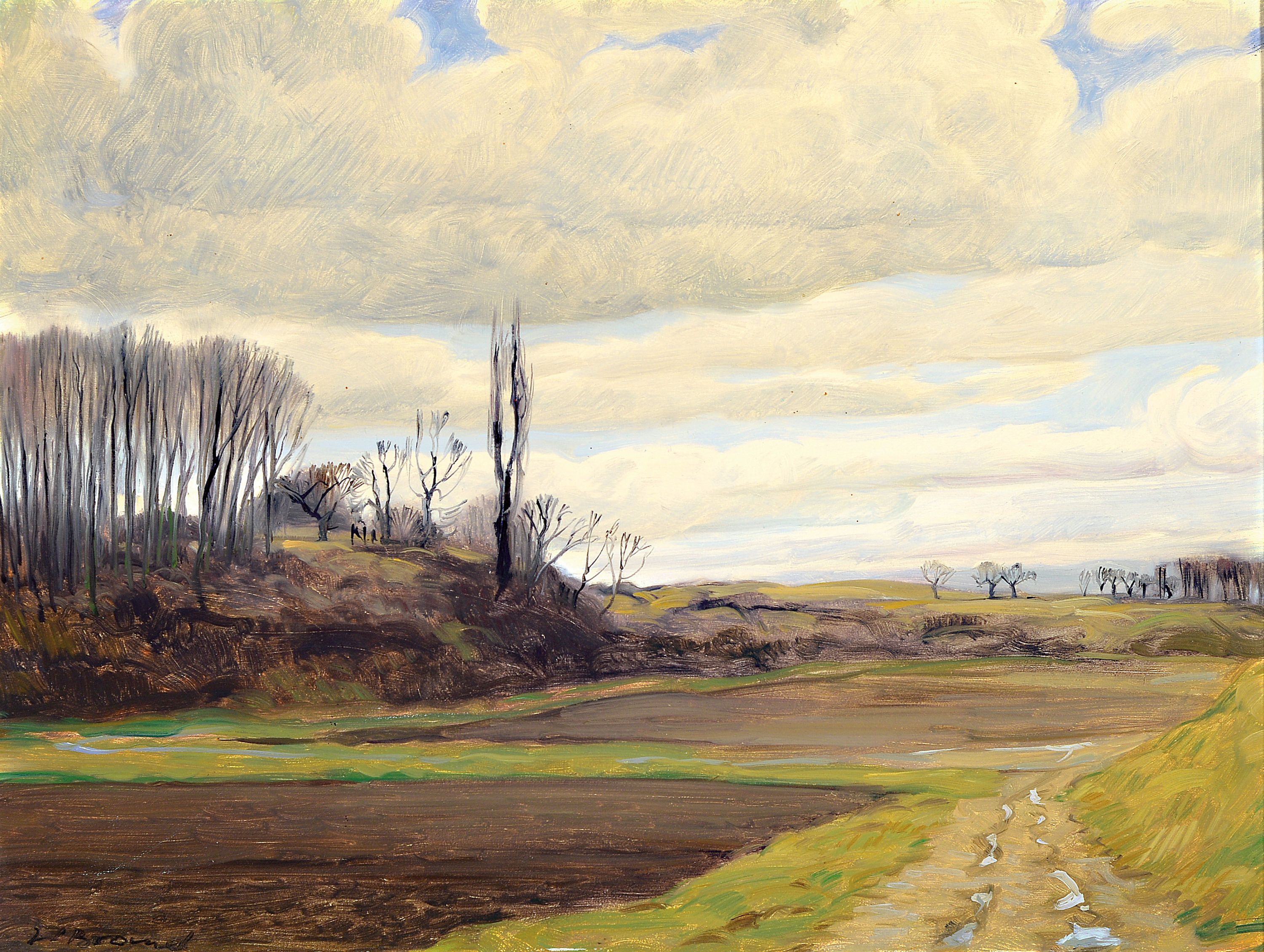Werner Brand, 1933 Löbau-2021 Hochstadt, Landschaft in der Pfalz, Öl/Hartfaser, links unten signiert, ca. 30x40cm, R. ca. 37x47cm