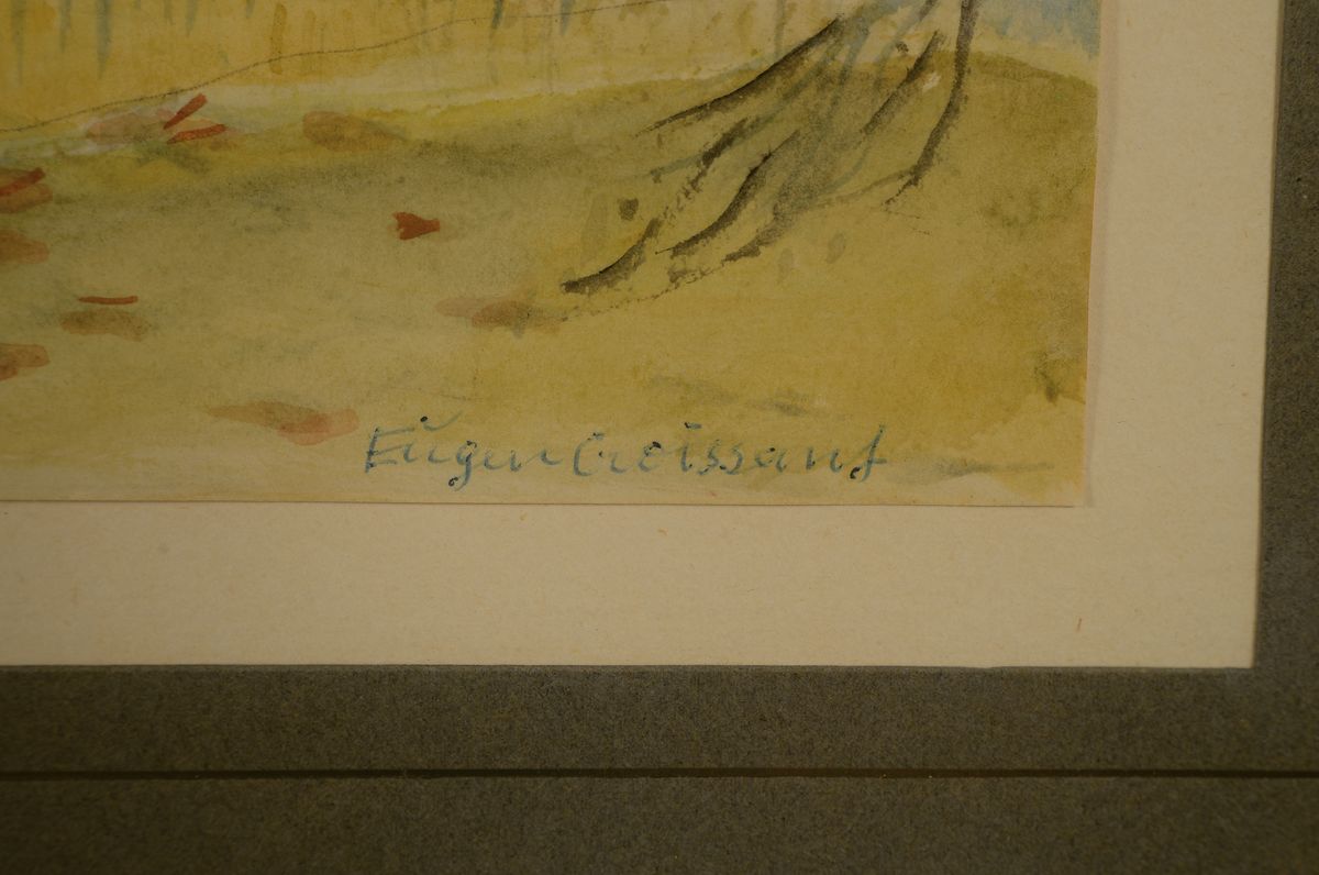 Detail a: Eugen Croissant, 1898 Landau-1976 Breitbrunn, Landschaft am Chiemsee, Aquarell auf Papier, rechts unten signiert, ca. 37x52cm, PP, u. Gl., R. ca. ...