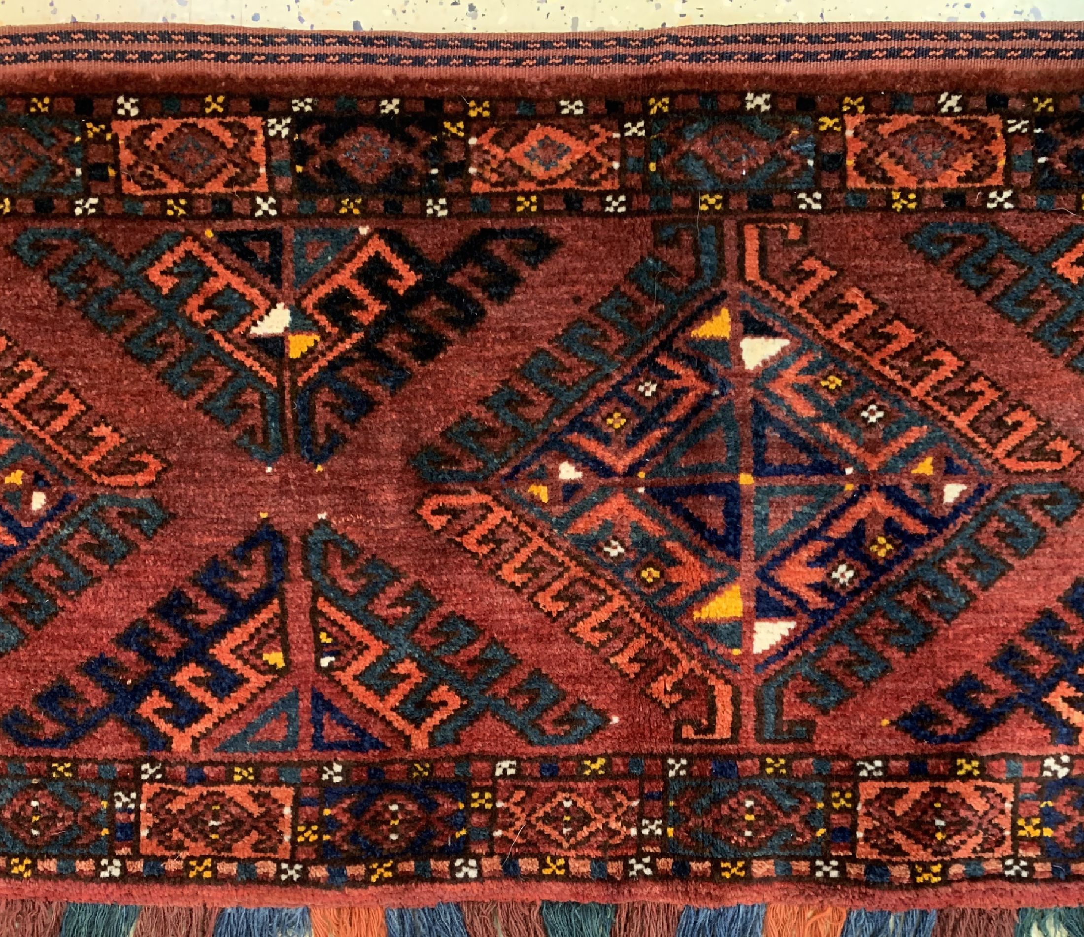 Detail b: Ersari Torba, Afghanistan, um 1930, Wolle auf Wolle, ca. 205 x 50 cm, EHZ: 2