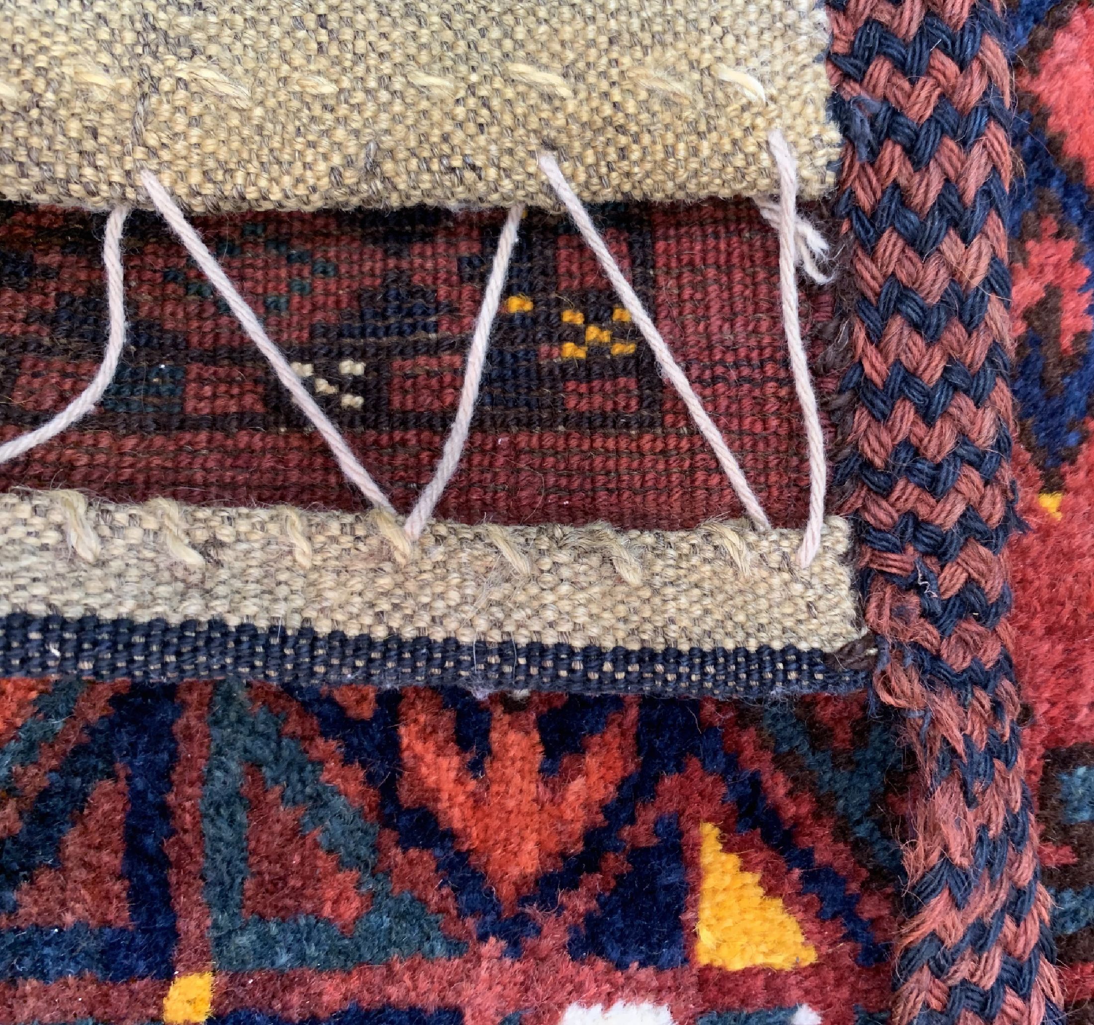 Detail d: Ersari Torba, Afghanistan, um 1930, Wolle auf Wolle, ca. 205 x 50 cm, EHZ: 2