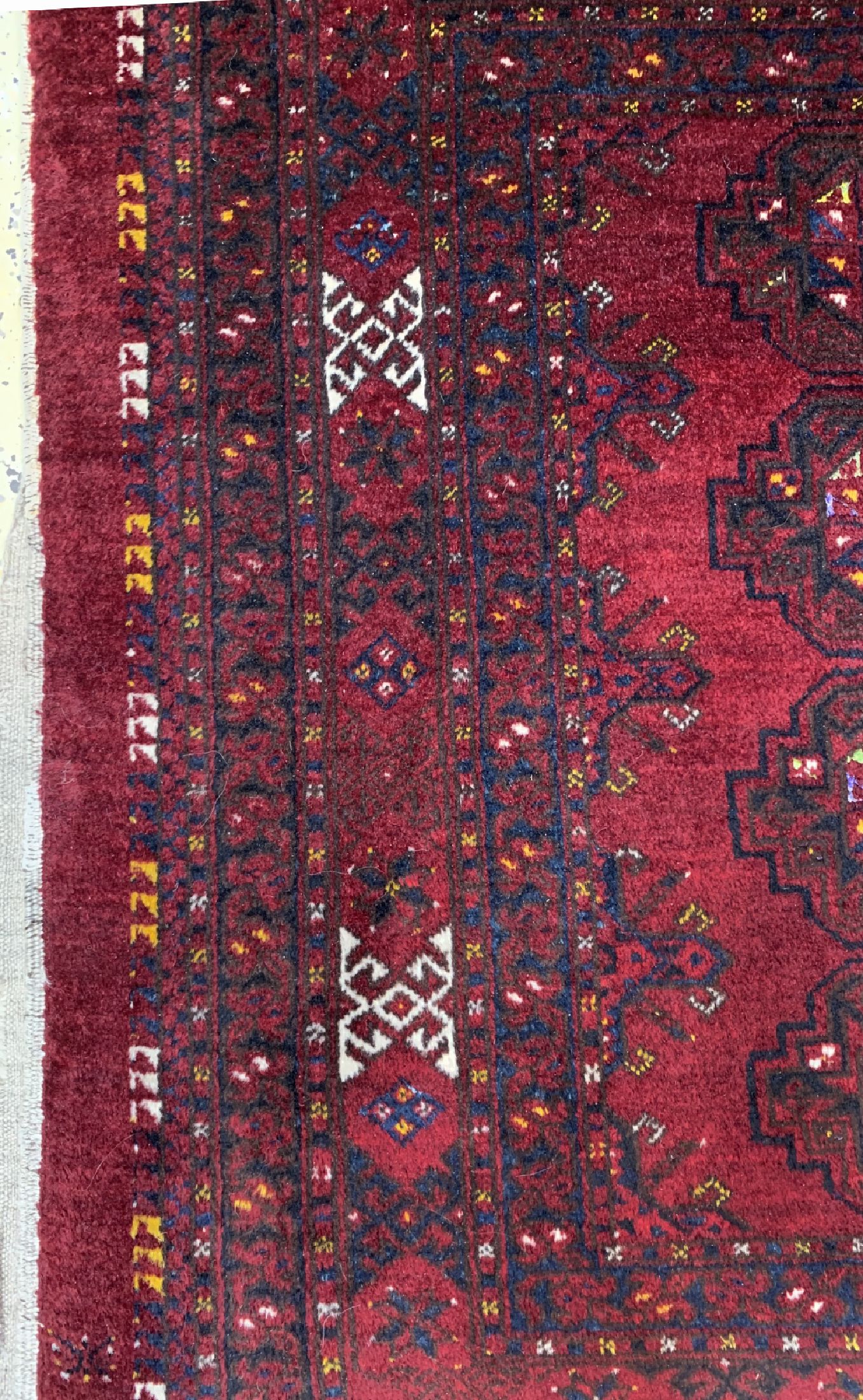 Detail c: Ersari Tschowal, Afghanistan, um 1930, Wolle auf Wolle, ca. 160 x 105 cm, EHZ: 2