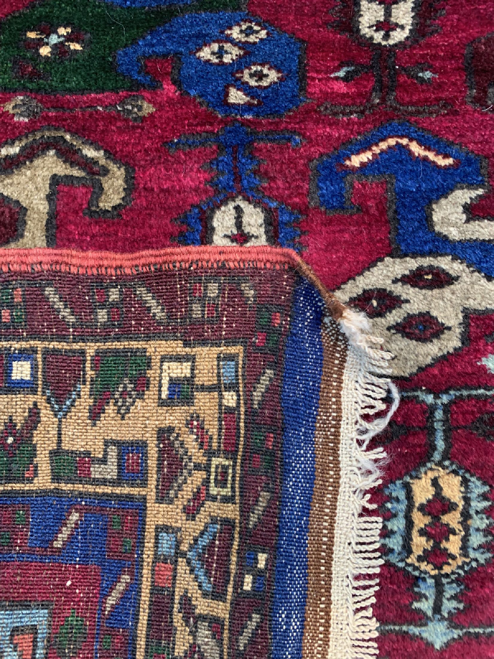 Detail d: Yürük alt, Türkei, um 1960, Wolle auf Wolle, ca. 240 x 150 cm, EHZ: 2