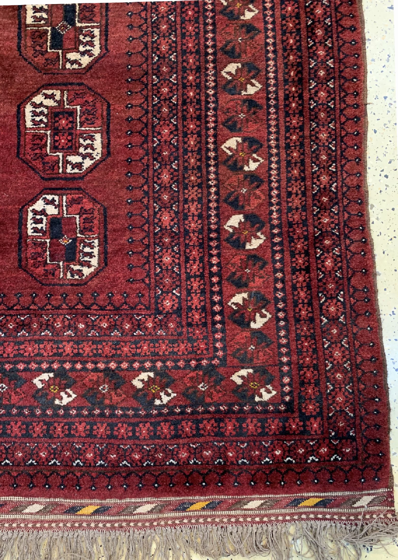 Detail a: Ersari alt, Afghanistan, um 1960, Wolle aufWolle, ca. 240 x 170 cm, EHZ: 2
