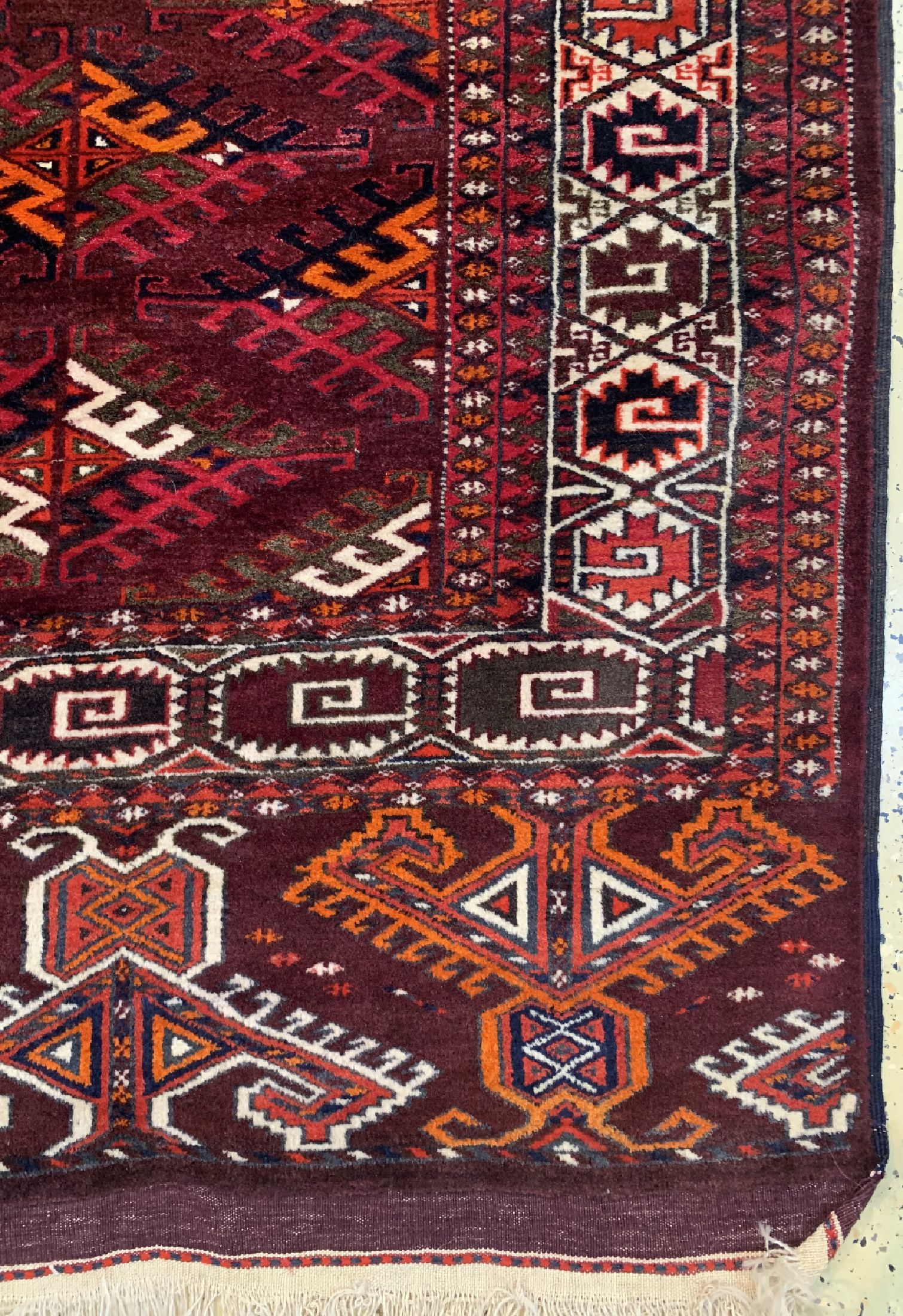 Detail a: Yomud alt, Rußland, um 1970, Wolle auf Wolle, ca. 325 x 205 cm, EHZ: 2