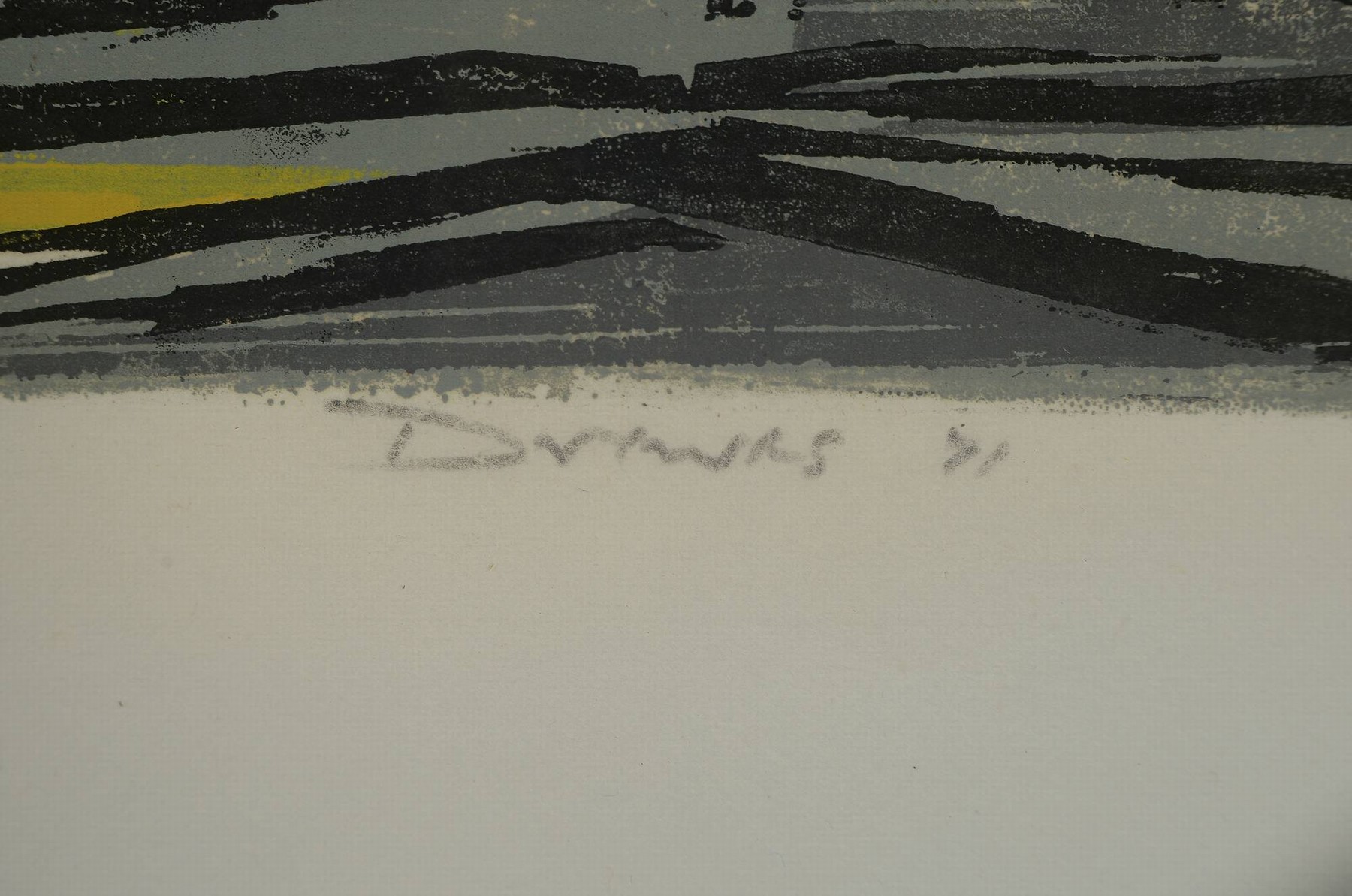 Detail a: Werner Drewes, 1899-1985, Farbholzschnitt auf Bütten, "Dawn of Spring", 1971, Ed. XL, signiert und datiert 71, l. beschmutzt, Blatt 48x61 ...