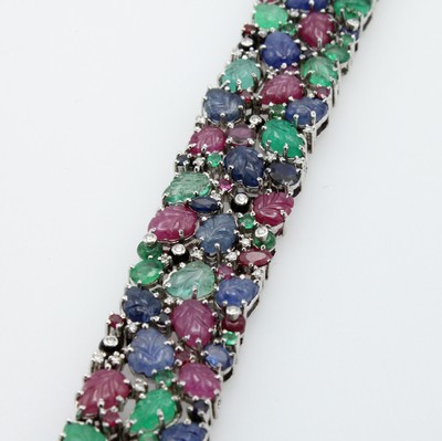 26667509a - Armband mit Farbsteinen und Diamanten