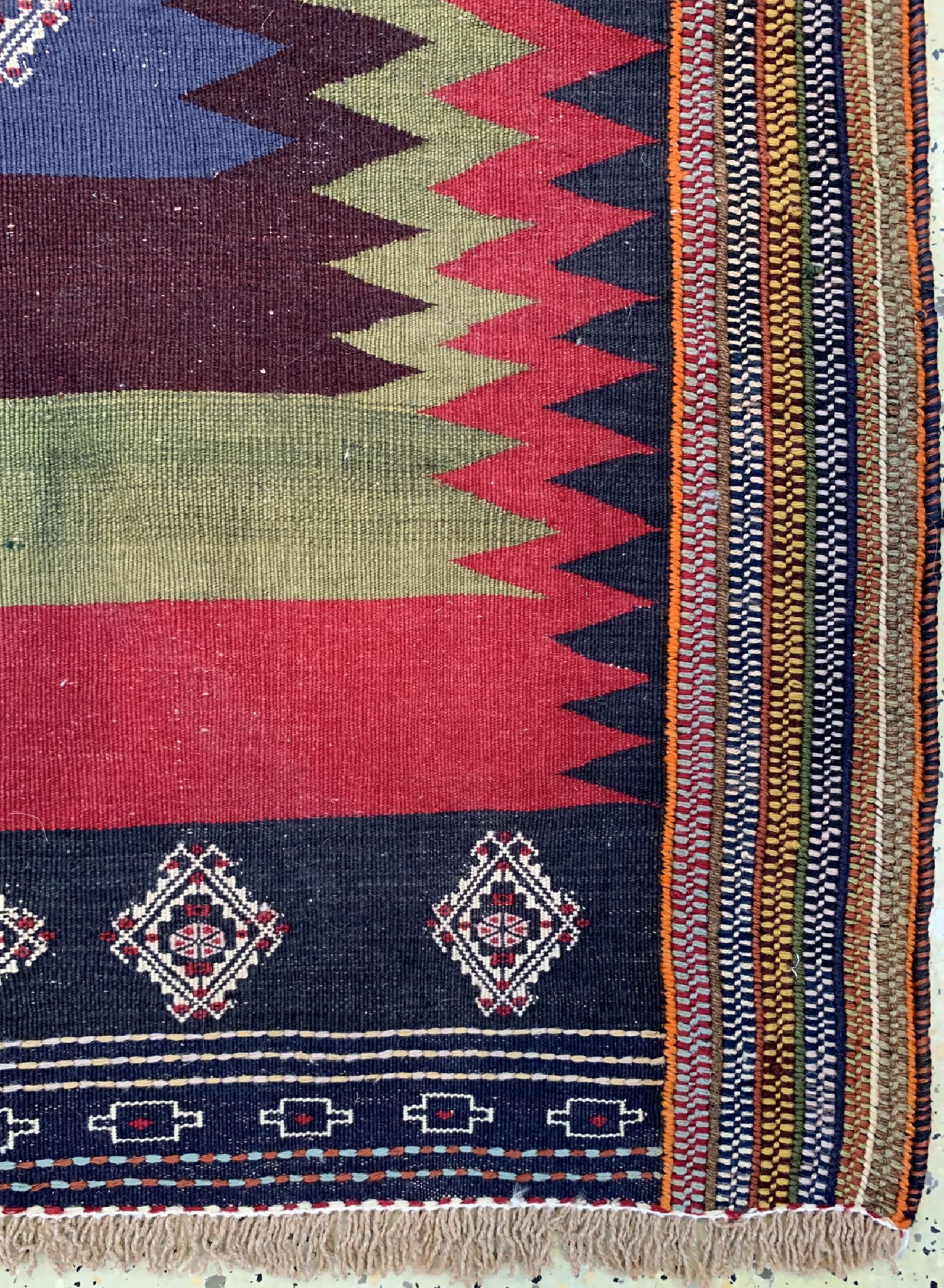 Detail a: Afschar Sofreh, Persien, um 1920, Wolle aufWolle, ca. 114 x 114 cm, verkürzt, EHZ: 2