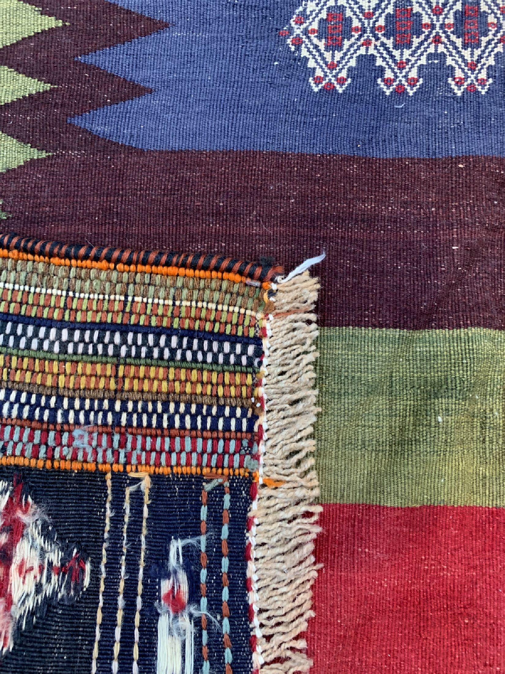 Detail d: Afschar Sofreh, Persien, um 1920, Wolle aufWolle, ca. 114 x 114 cm, verkürzt, EHZ: 2