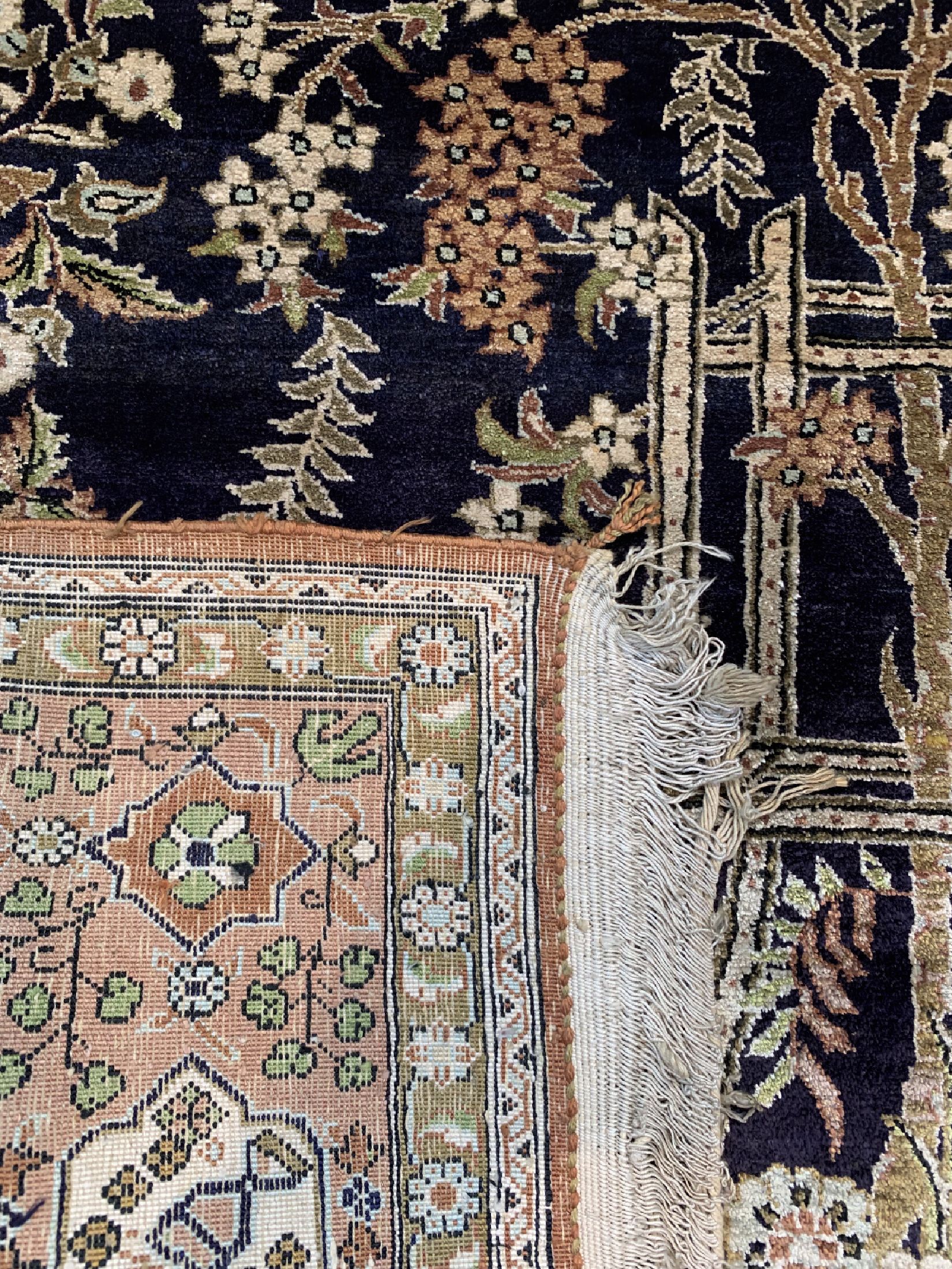 Detail d: Ghom Seide alt, Persien, um 1960, reine Naturseide, ca. 150 x 106 cm, EHZ: 1-2