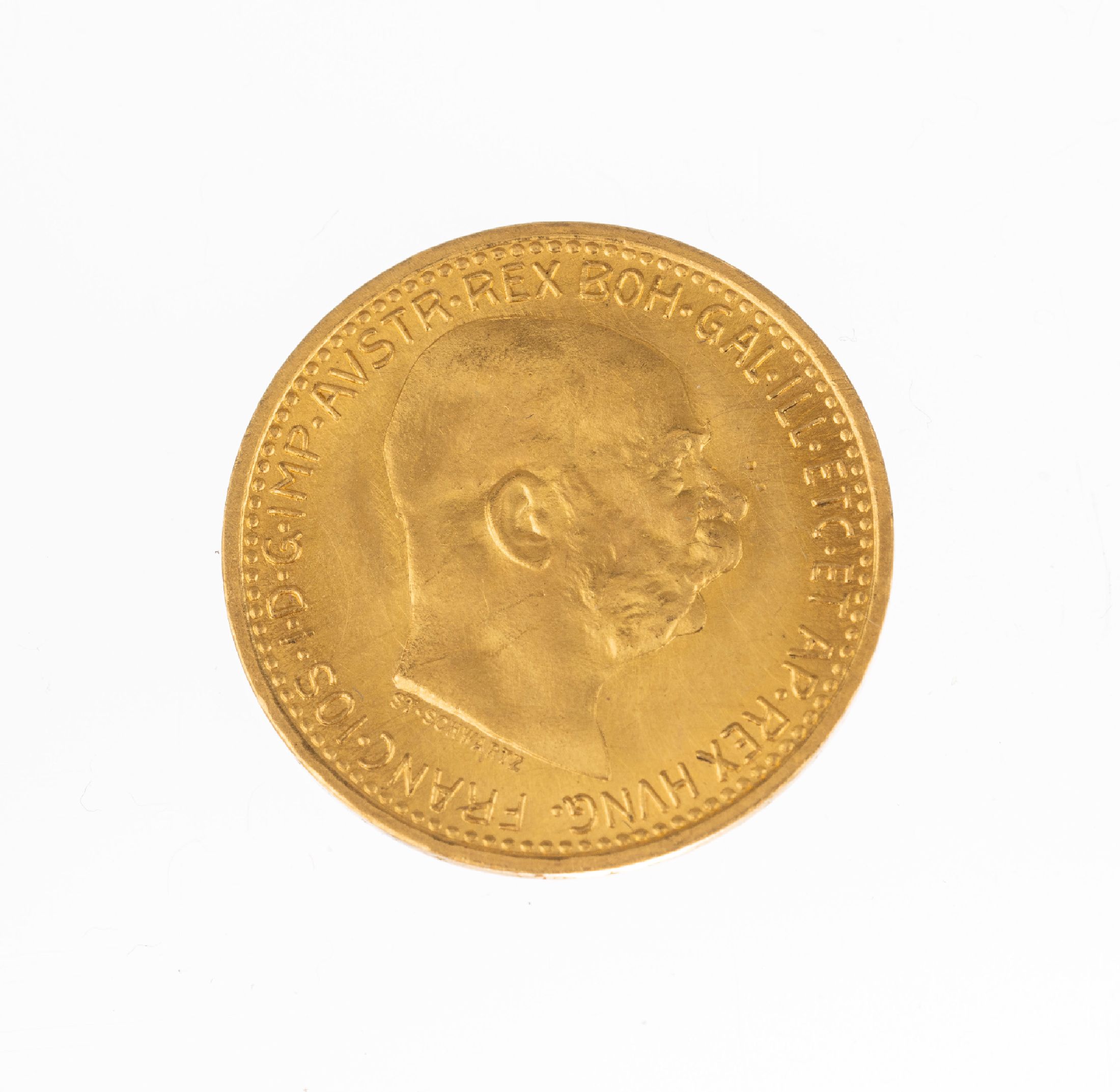 Goldmünze 10 Kronen, Österreich-Ungarn, 1915 offizielle Nachprägung, Franz-Joseph