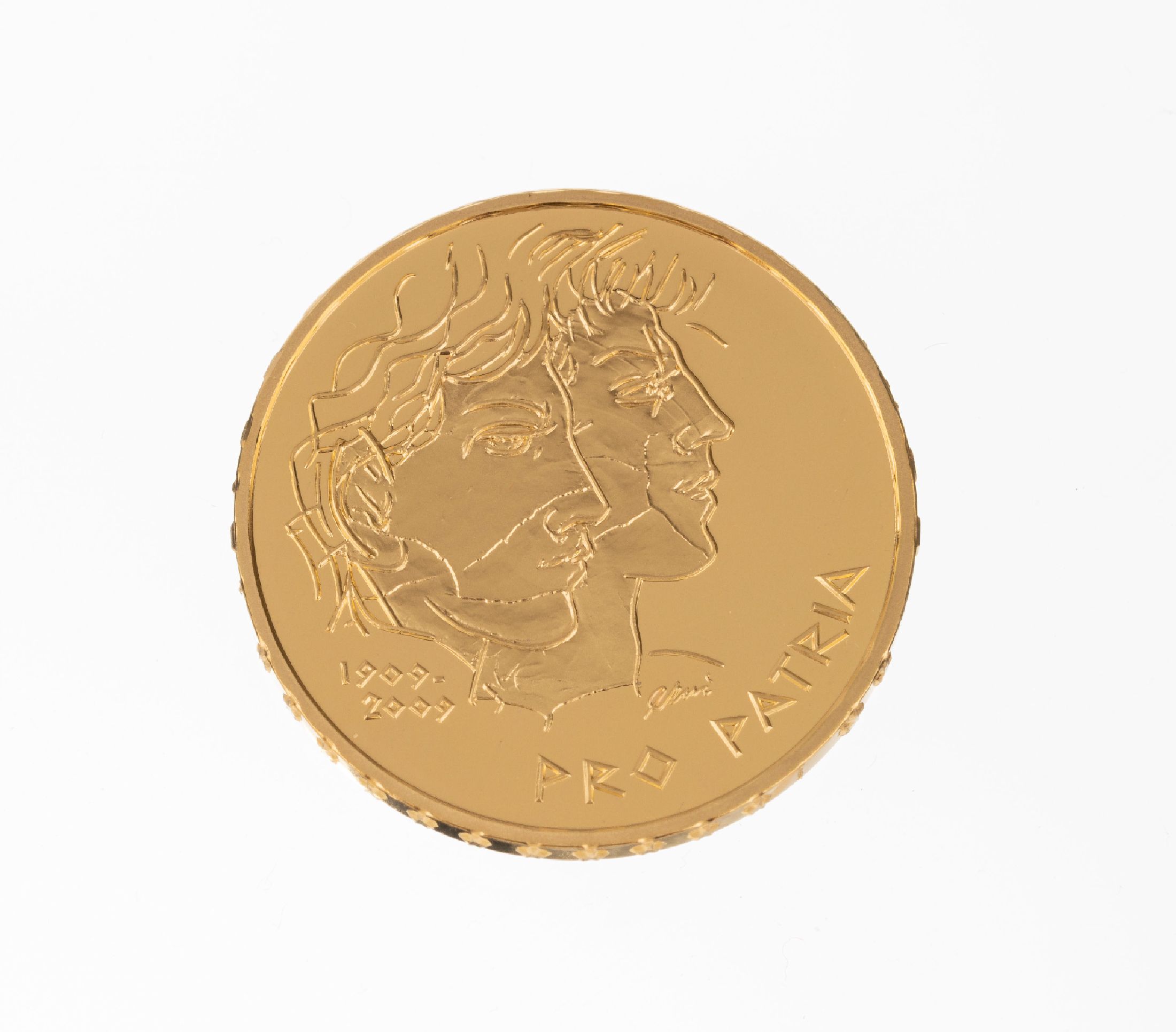 Goldmünze 50 Franken, Schweiz 2009, 100 Jahre Pro Patria 1909-2009, in orig. Etui, in Münzkapsel