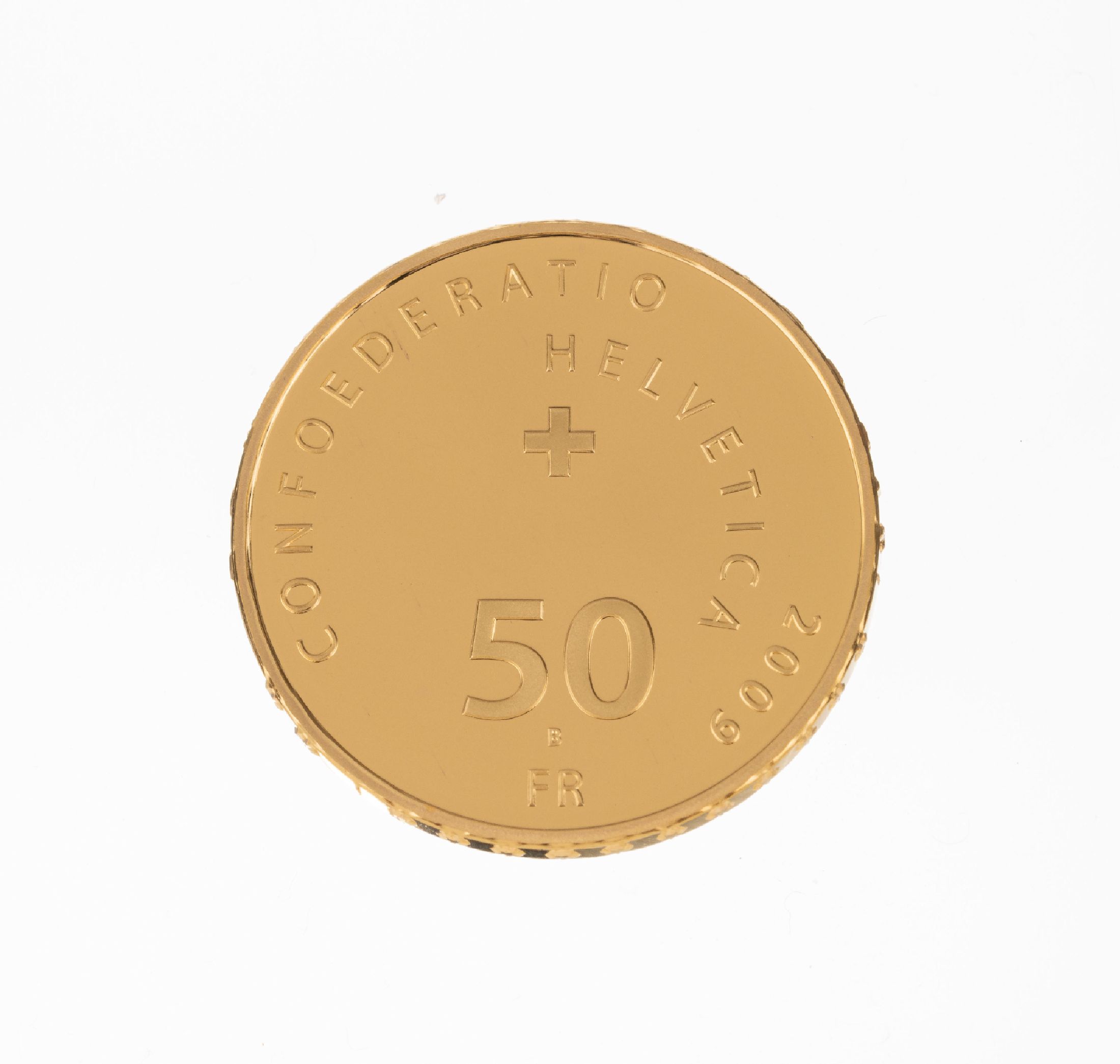 Detail a: Goldmünze 50 Franken, Schweiz 2009, 100 Jahre Pro Patria 1909-2009, in orig. Etui, in Münzkapsel