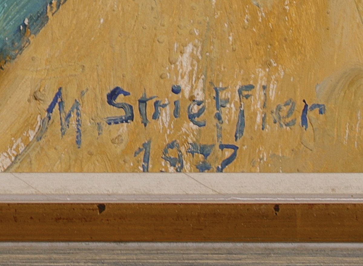 Detail a: Marie Strieffler, 1917 Landau - 1987, Blumenstillleben mit Stiefmütterchen, Öl/Platte, signiert, dat. 1972, ca. 40 x 50cm, Rahmen ca. 54 x 64cm