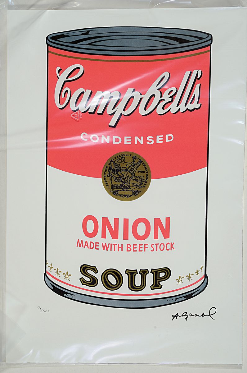 Nach Andy Warhol (1928-1987), Lithographie, "Campbell's Soup Onion", Ed. 82/100, Steinsignatur, auf Arches-Bütten, Editeur ...