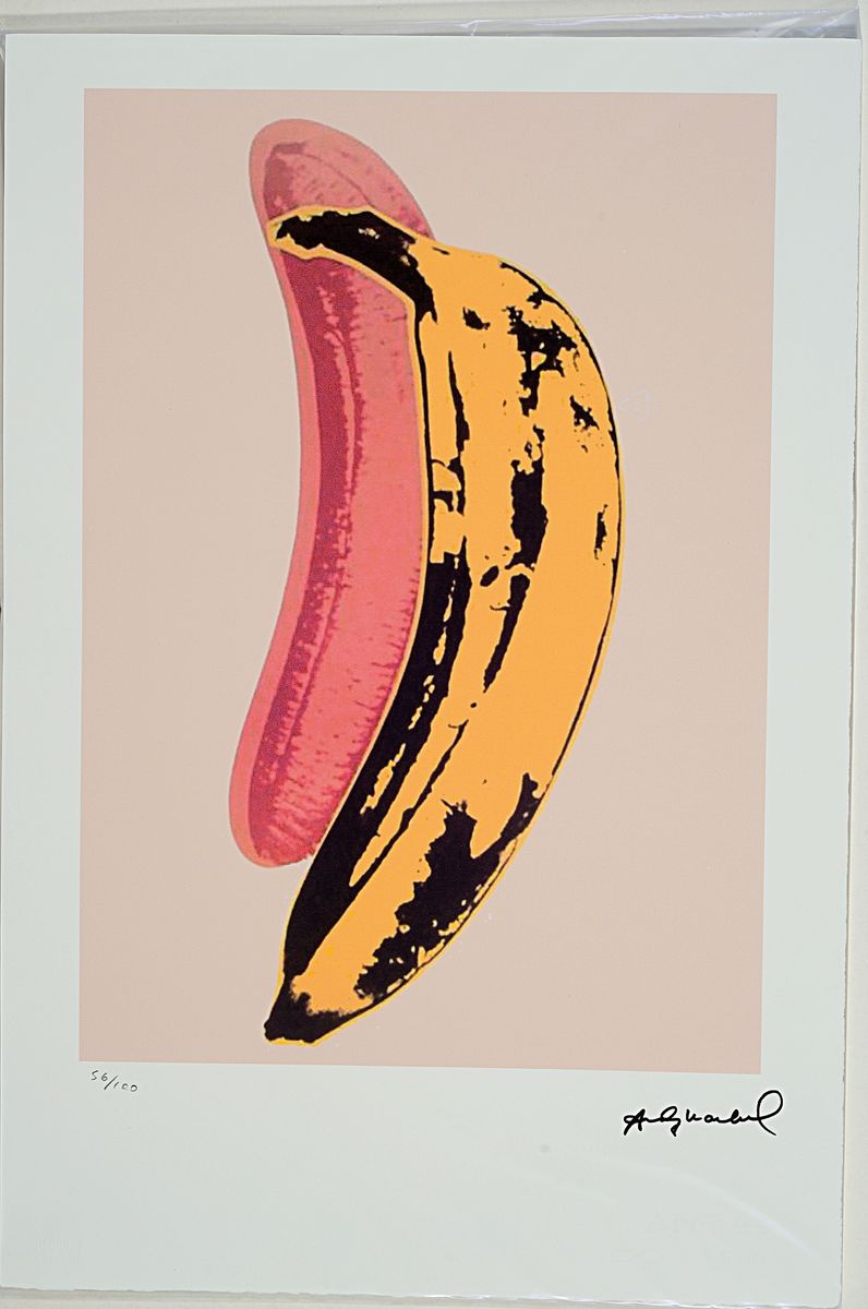 Nach Andy Warhol (1928-1987), Lithographie, "Banana", Ed. 56/100, Steinsignatur, auf Arches-Bütten, Editeur-Prägestempel Georges Israel, ...