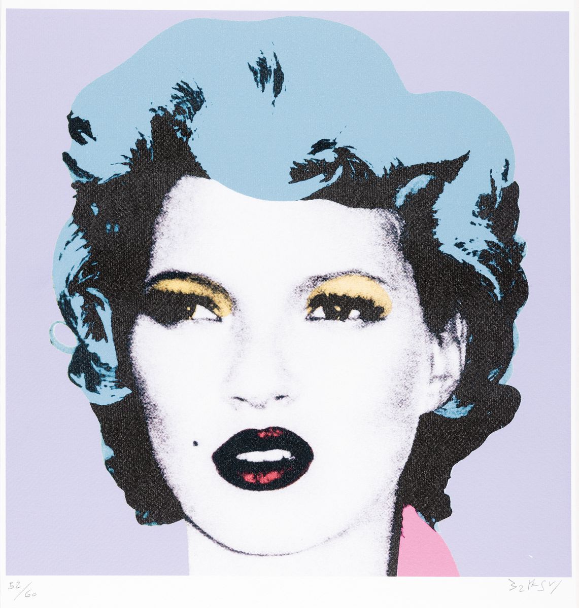Nach Banksy, Lithographie, "Kate Moss" (2005), Ed. 52/60, signiert und nummeriert, Prägestempel Heavy Weaponry, ungerahmt, 50x35 cm