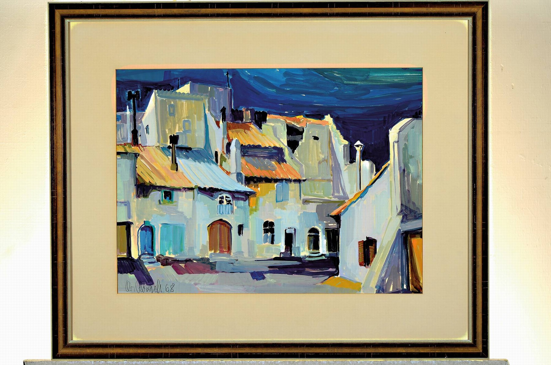 Detail k: Christel Abresch, 1931 Sulzbach - 2011, 6 Arbeiten, davon 3 Aquarelle Landschaften, signiert u. datiert 1968/75, unter Glas 33x36 -60x70 cm; und 3 ...